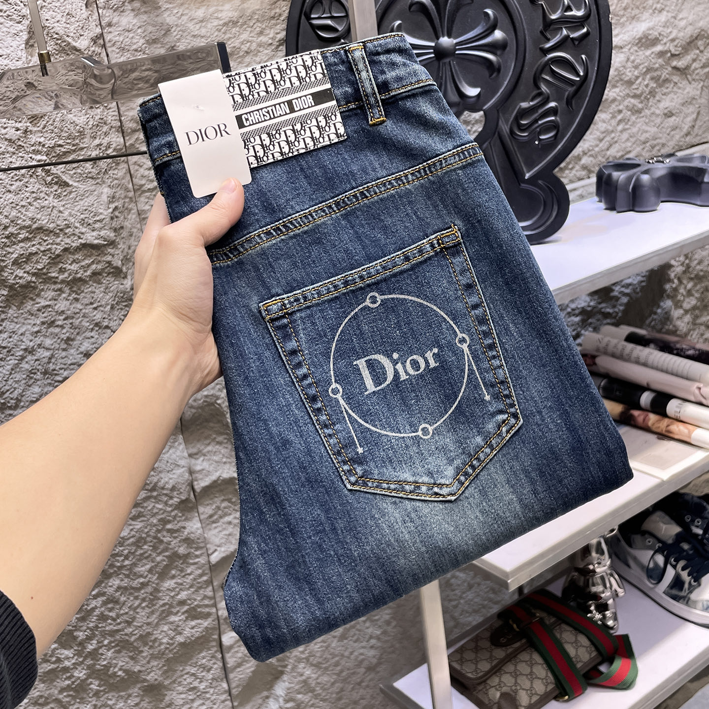 Cheap Dior Jeans for Men in 228772, $80 USD- [IB228772] - Replica Dior Jeans for Men
