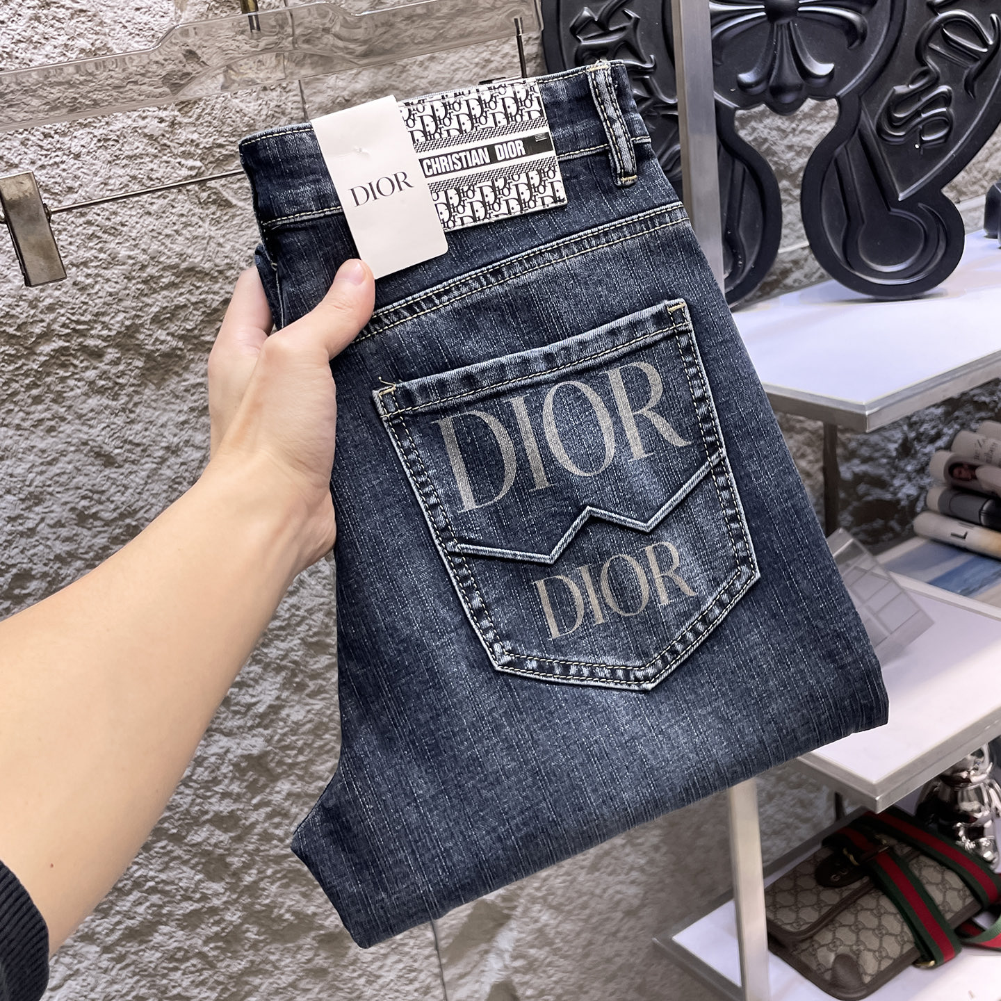 Cheap Dior Jeans for Men in 228773, $80 USD- [IB228773] - Replica Dior Jeans for Men