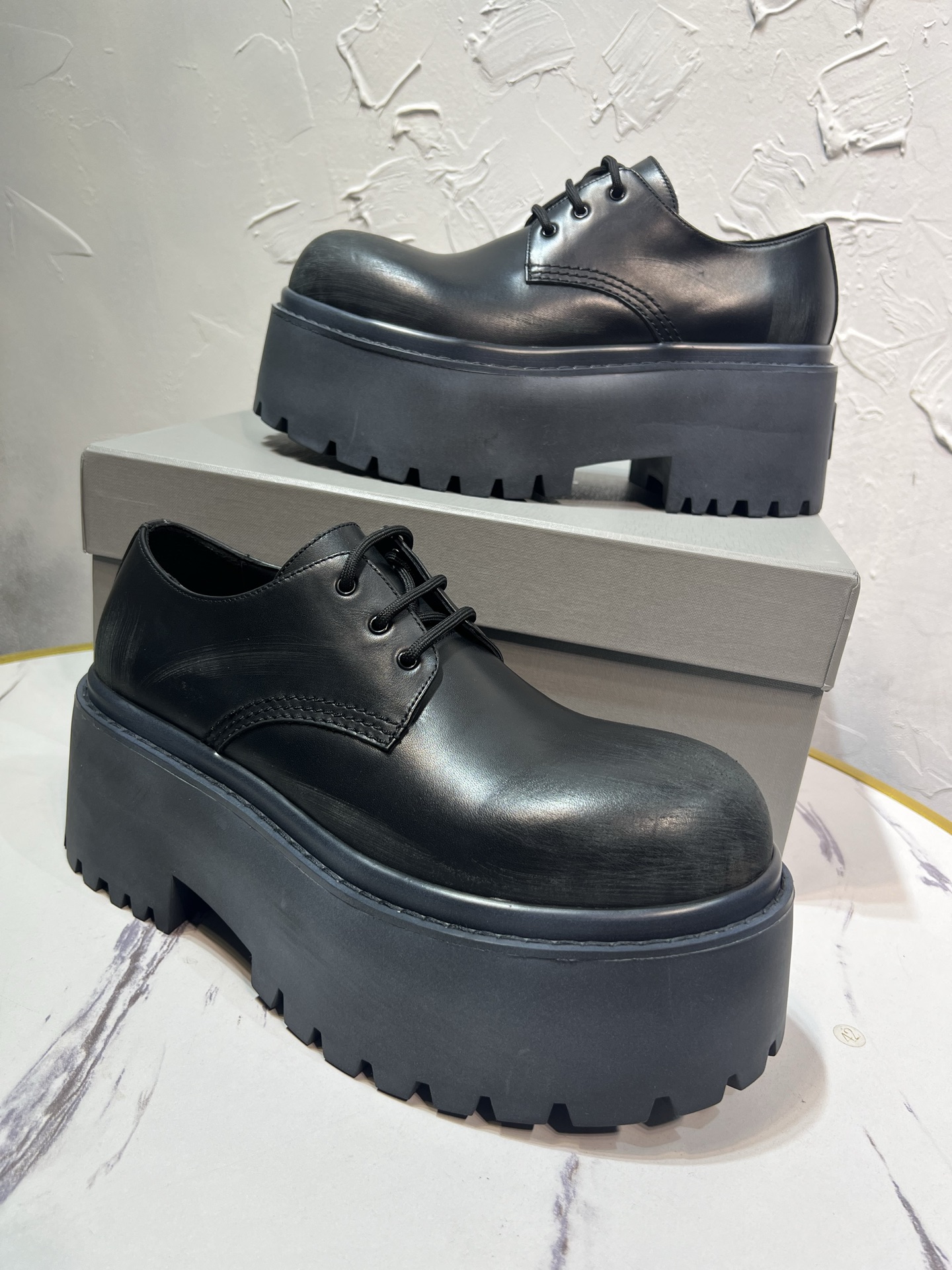 Cheap Balenciaga Leather Shoes in 229777, $195 USD- [IB229777] - Replica Balenciaga Leather Shoes