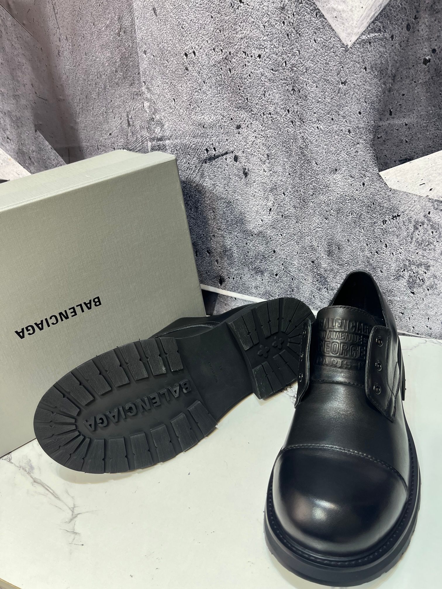 Cheap Balenciaga Leather Shoes in 229782, $165 USD- [IB229782] - Replica Balenciaga Leather Shoes