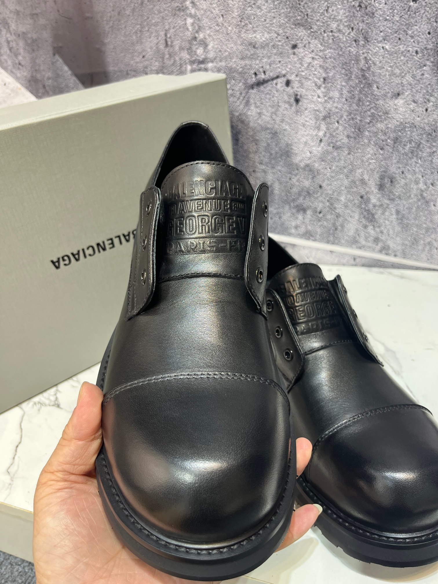 Cheap Balenciaga Leather Shoes in 229782, $165 USD- [IB229782] - Replica Balenciaga Leather Shoes