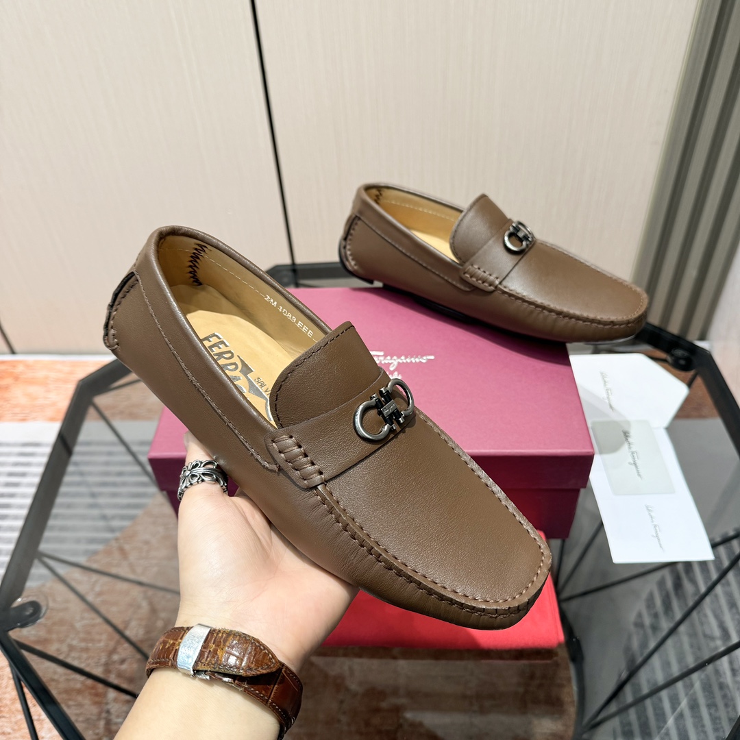 Cheap Ferragamo Loafers and Drivers For Men in 229838, $115 USD- [IB229838] - Replica Ferragamo Loafers and Drivers For Men