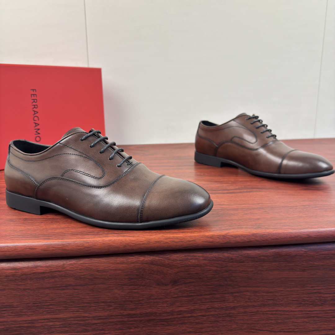 Cheap Ferragamo Dress Shoes For Men in 229842, $160 USD- [IB229842] - Replica Ferragamo Dress Shoes For Men