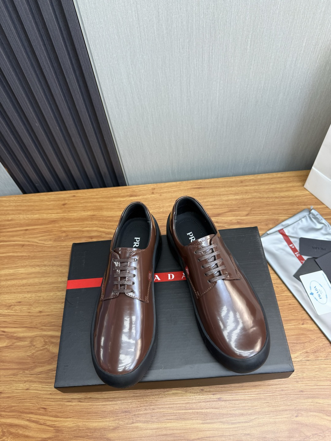 Cheap Prada Leather Dress Shoes For Men in 230021, $125 USD- [IB230021] - Replica Prada Leather Dress Shoes For Men