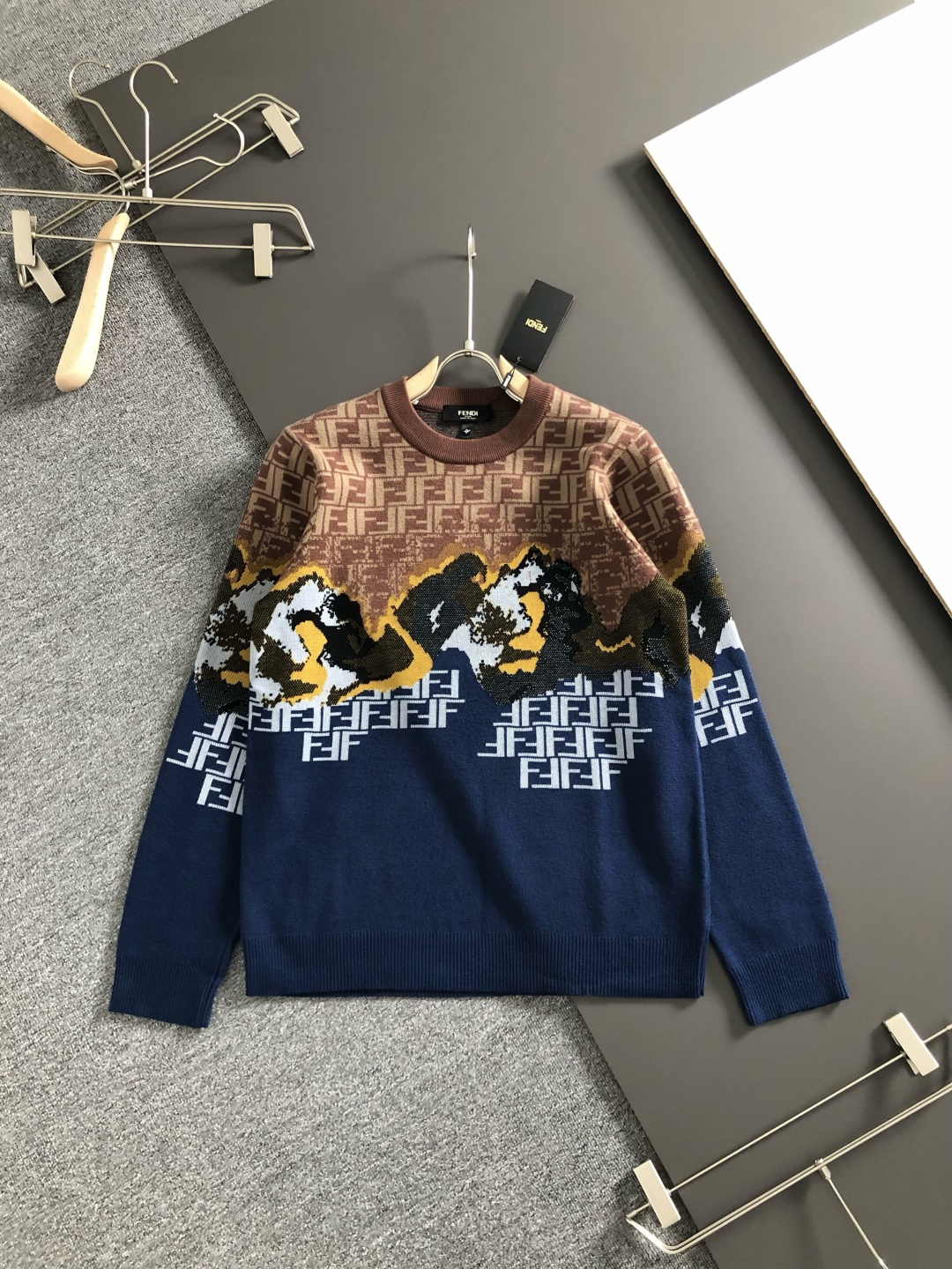 Cheap Fendi Sweaters for Men in 230291, $65 USD- [IB230291] - Replica Fendi Sweaters for Men