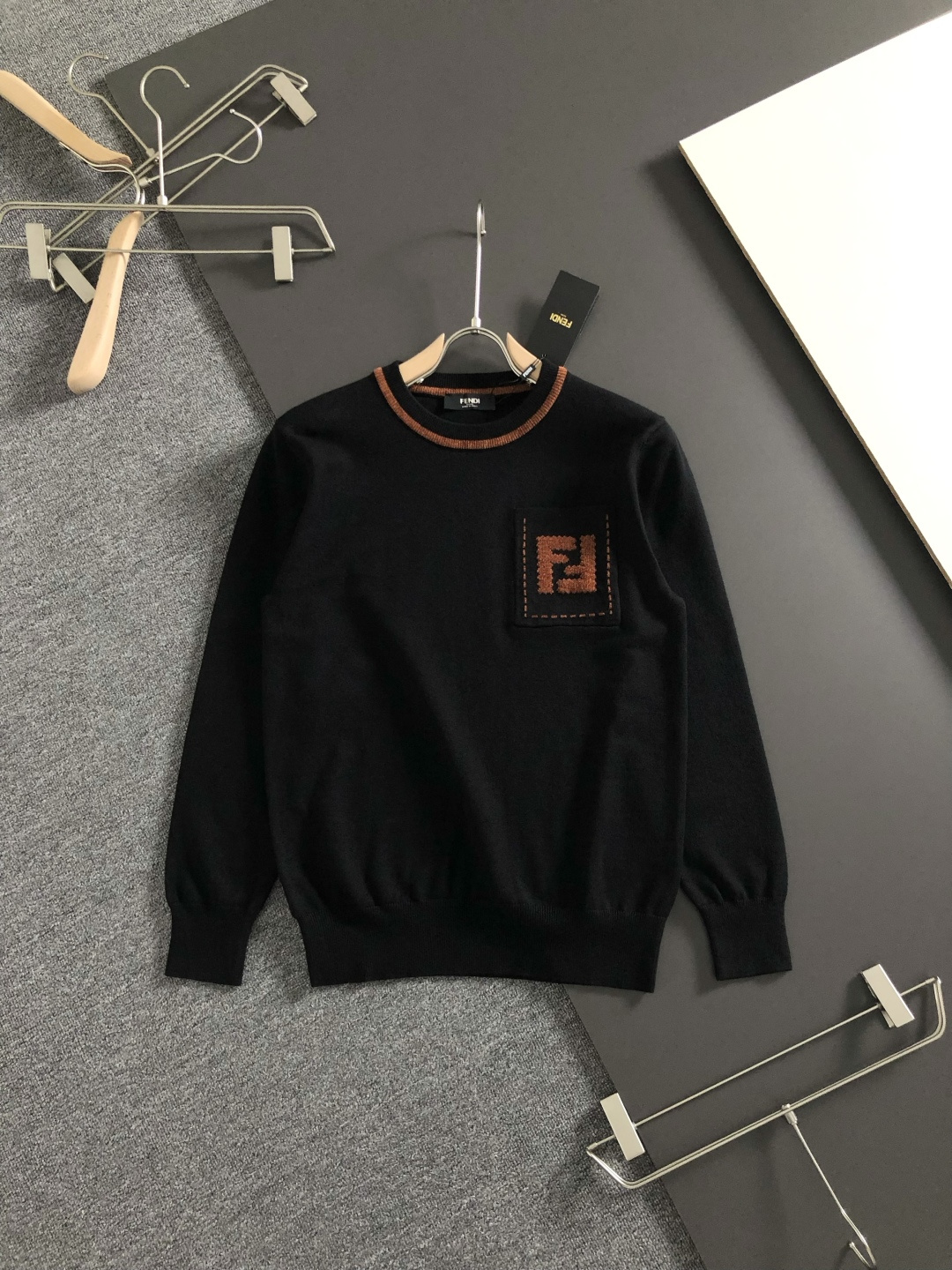 Cheap Fendi Sweaters for Men in 230322, $70 USD- [IB230322] - Replica Fendi Sweaters for Men