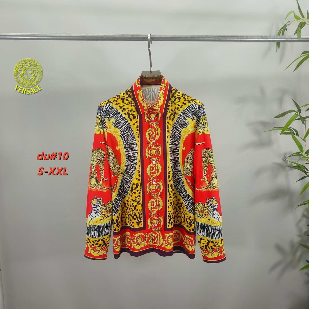 Cheap Versace Long-Sleeved Polo Shirts for Men in 230641, $55 USD- [IB230641] - Replica Versace Long-Sleeved Polo Shirts for Men