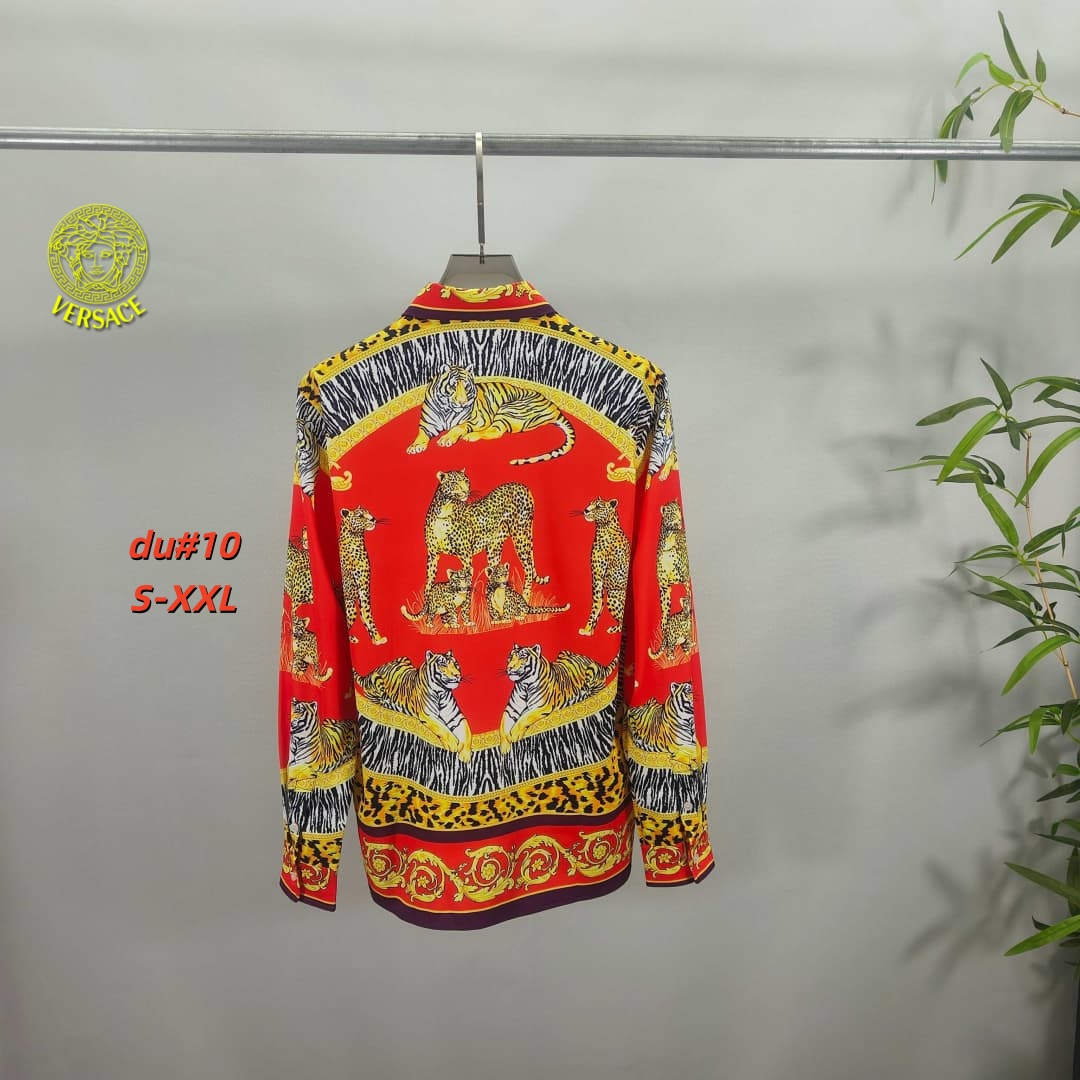 Cheap Versace Long-Sleeved Polo Shirts for Men in 230641, $55 USD- [IB230641] - Replica Versace Long-Sleeved Polo Shirts for Men