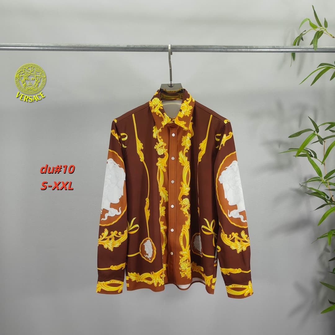 Cheap Versace Long-Sleeved Polo Shirts for Men in 230643, $55 USD- [IB230643] - Replica Versace Long-Sleeved Polo Shirts for Men