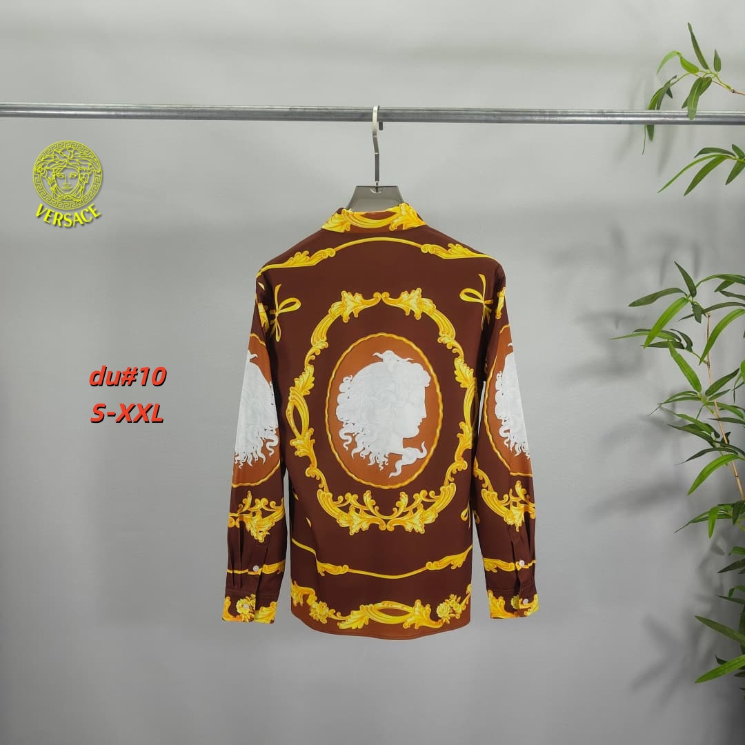 Cheap Versace Long-Sleeved Polo Shirts for Men in 230643, $55 USD- [IB230643] - Replica Versace Long-Sleeved Polo Shirts for Men