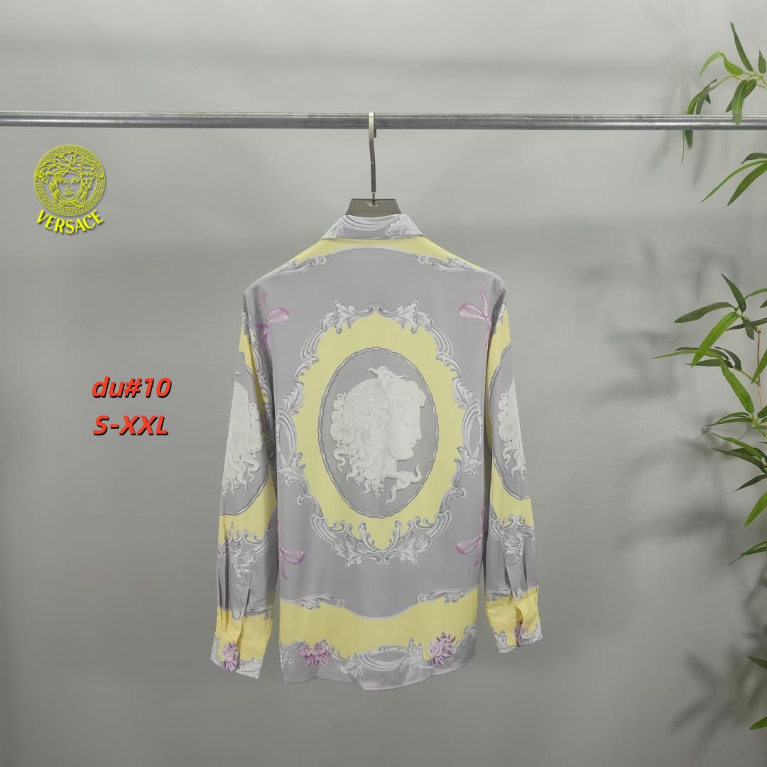 Cheap Versace Long-Sleeved Polo Shirts for Men in 230645, $55 USD- [IB230645] - Replica Versace Long-Sleeved Polo Shirts for Men
