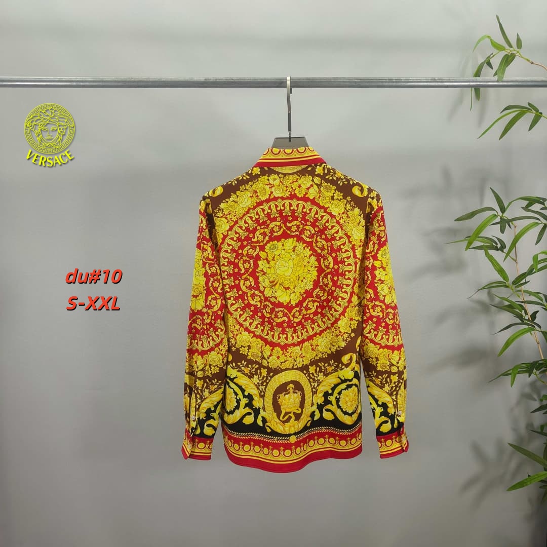 Cheap Versace Long-Sleeved Polo Shirts for Men in 230646, $55 USD- [IB230646] - Replica Versace Long-Sleeved Polo Shirts for Men