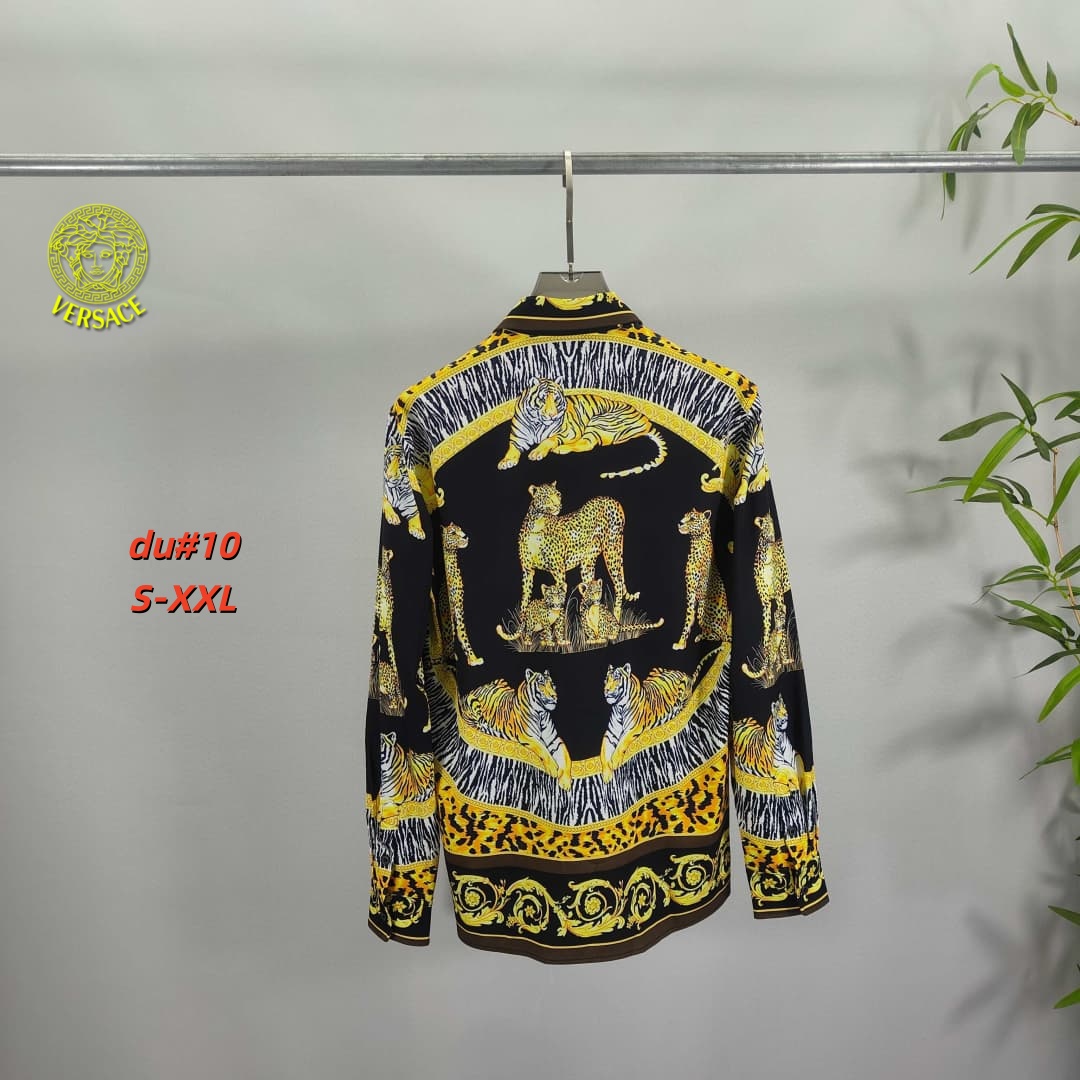 Cheap Versace Long-Sleeved Polo Shirts for Men in 230649, $55 USD- [IB230649] - Replica Versace Long-Sleeved Polo Shirts for Men