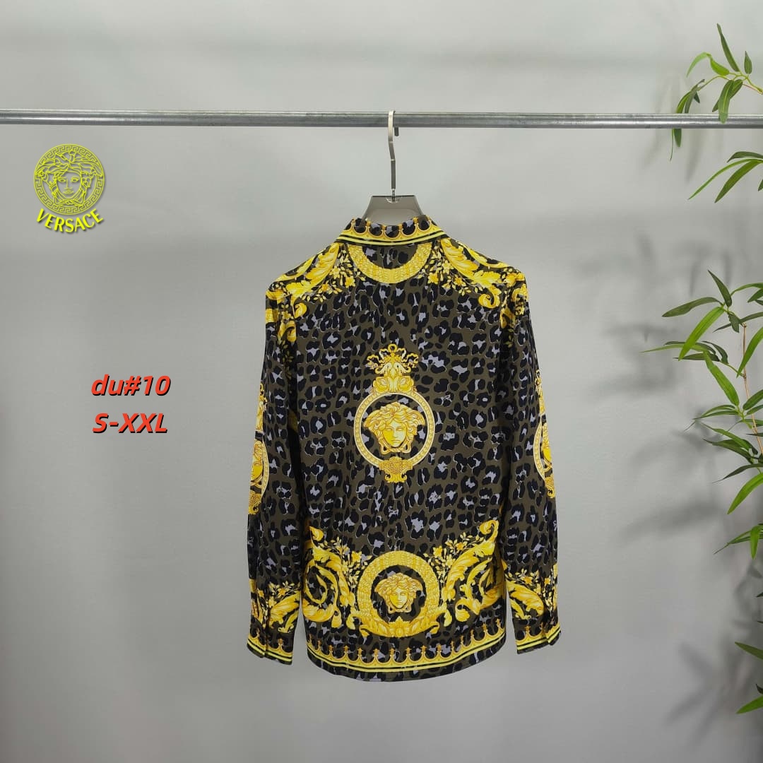 Cheap Versace Long-Sleeved Polo Shirts for Men in 230651, $55 USD- [IB230651] - Replica Versace Long-Sleeved Polo Shirts for Men