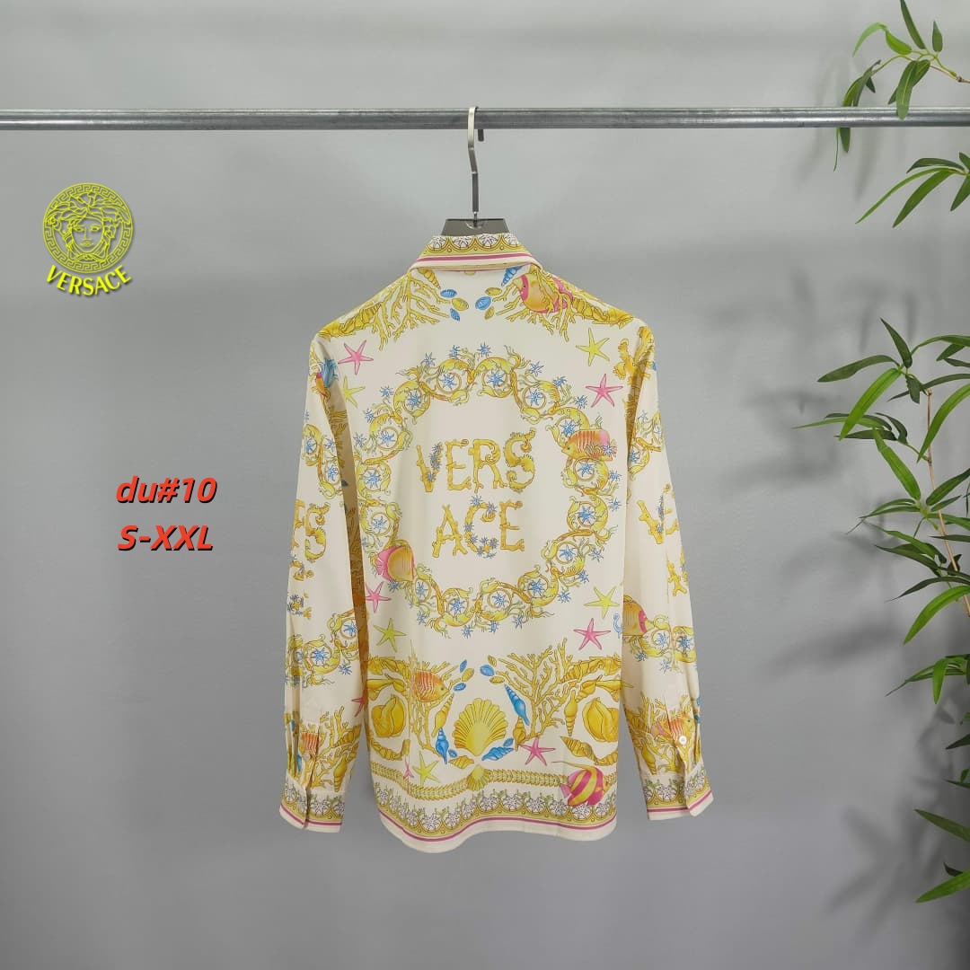Cheap Versace Long-Sleeved Polo Shirts for Men in 230652, $55 USD- [IB230652] - Replica Versace Long-Sleeved Polo Shirts for Men