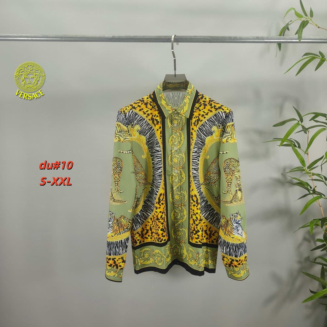 Cheap Versace Long-Sleeved Polo Shirts for Men in 230653, $55 USD- [IB230653] - Replica Versace Long-Sleeved Polo Shirts for Men