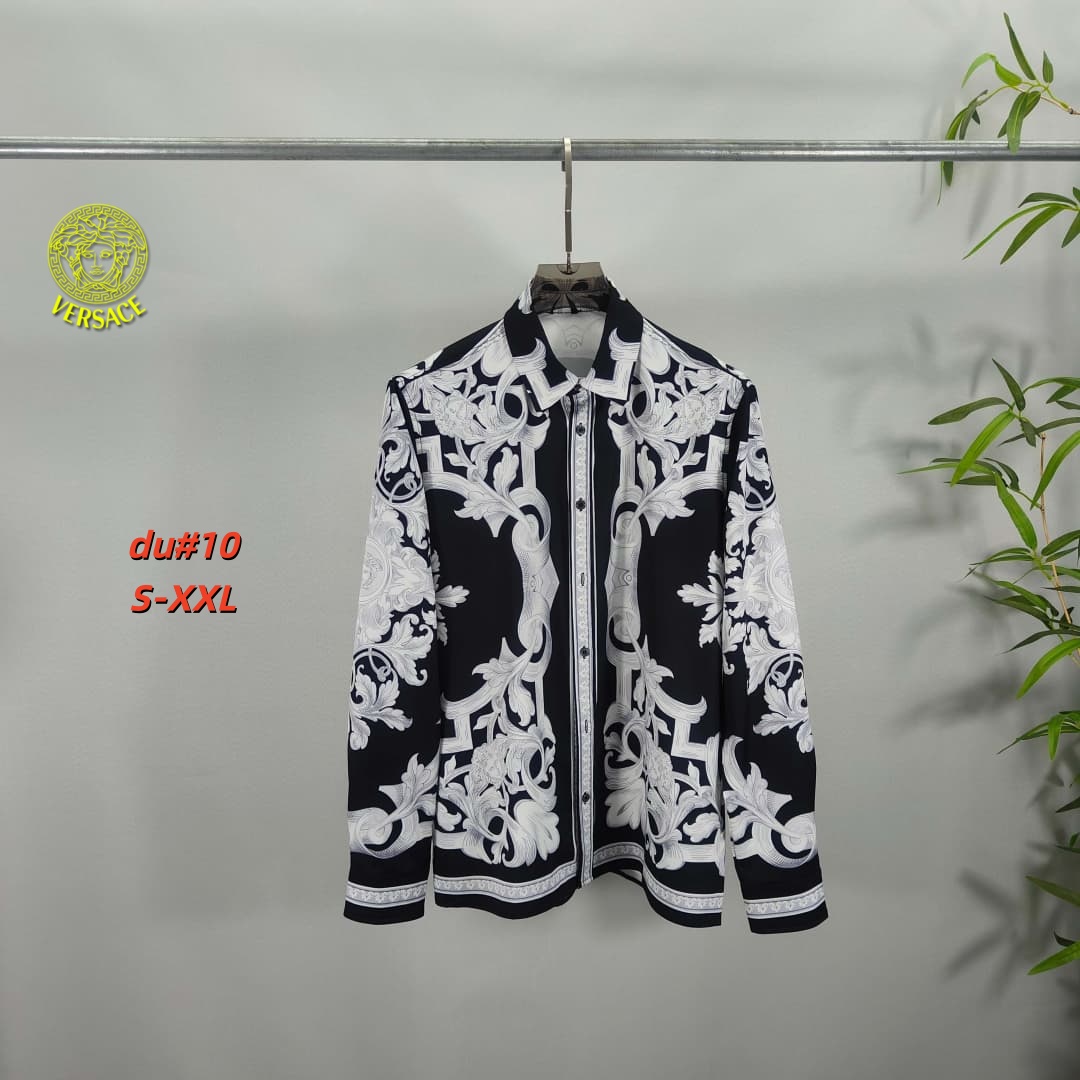 Cheap Versace Long-Sleeved Polo Shirts for Men in 230657, $55 USD- [IB230657] - Replica Versace Long-Sleeved Polo Shirts for Men