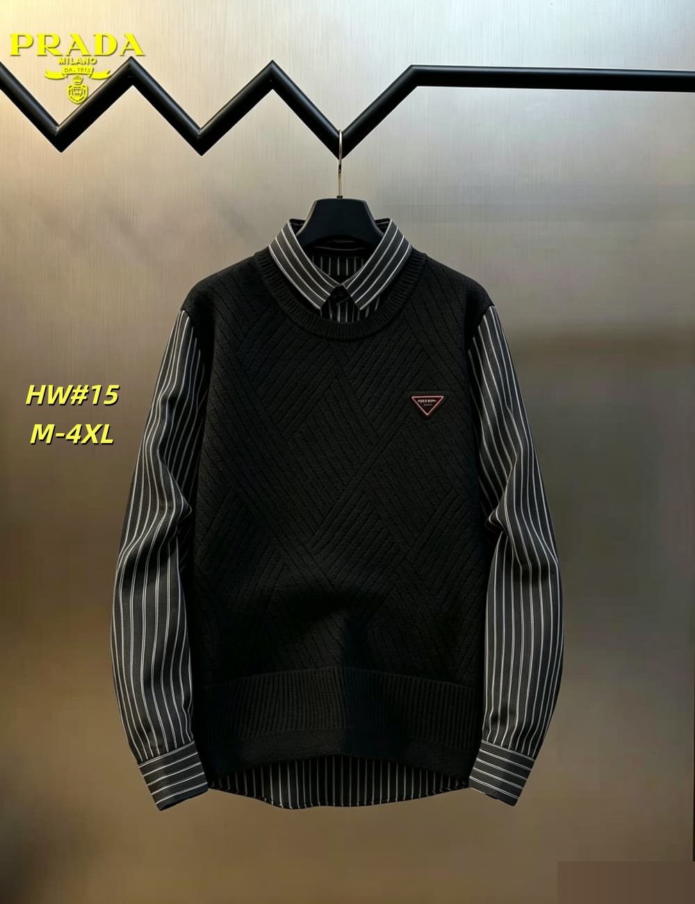 Cheap Prado Sweaters for Men in 230721, $65 USD- [IB230721] - Replica Prado Sweaters for Men