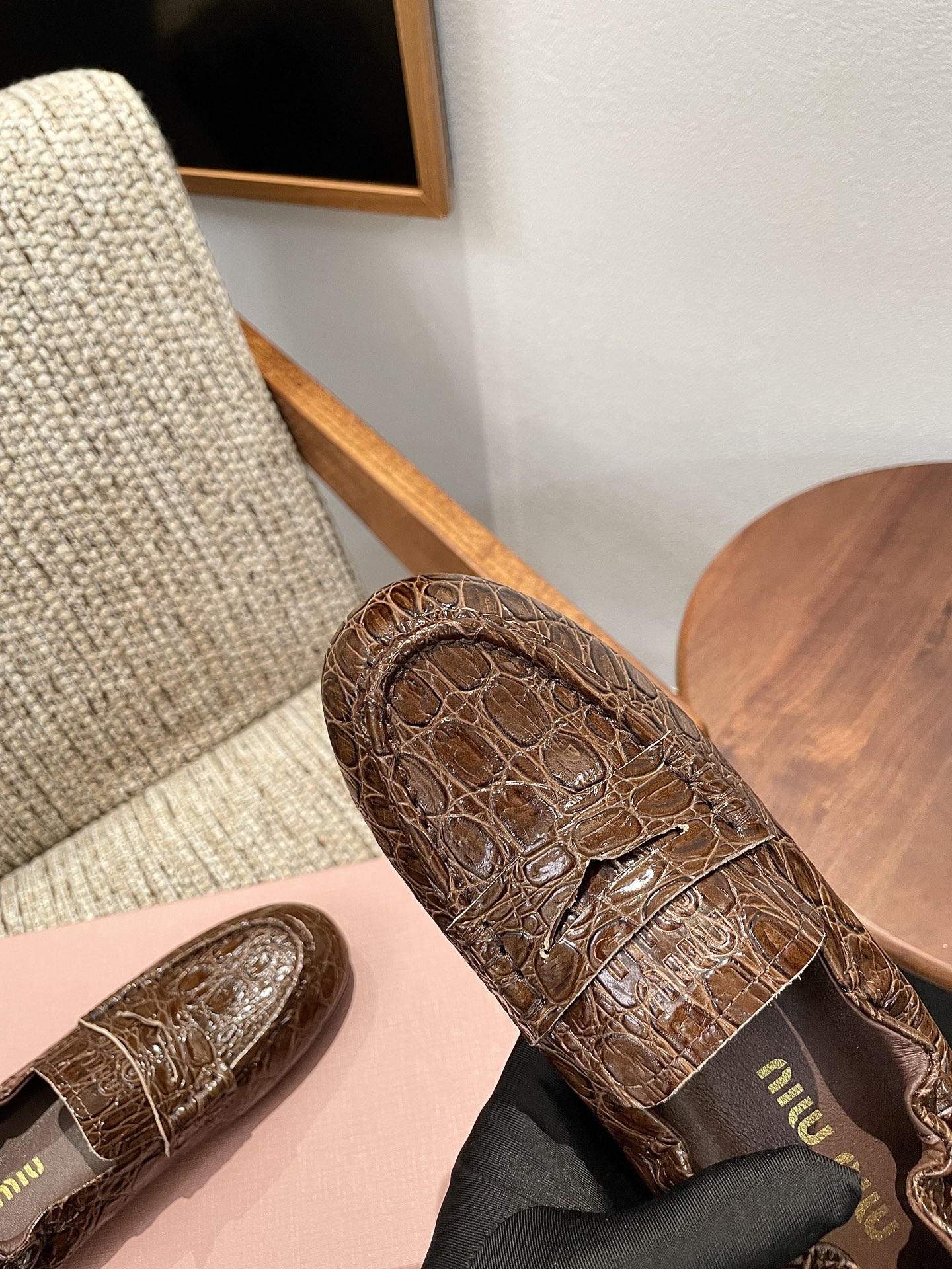 Cheap MiuMiu Leopold shoes For Women in 230742, $110 USD- [IB230742] - Replica MiuMiu Leopold shoes For Women