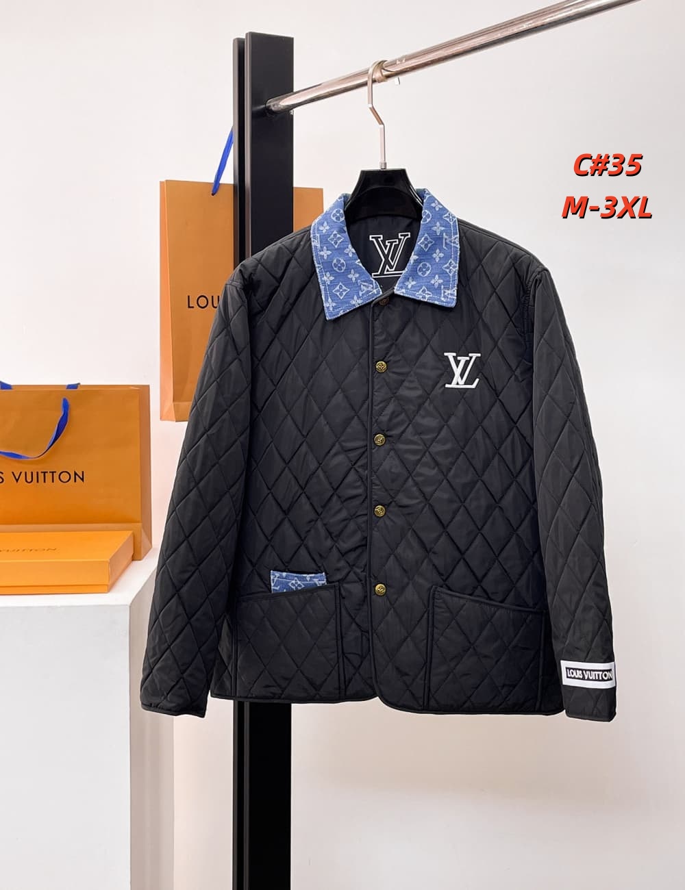 Cheap Louis Vuitton Thick Jackets For Men in 231631, $115 USD- [IB231631] - Replica Louis Vuitton Thick Jackets For Men