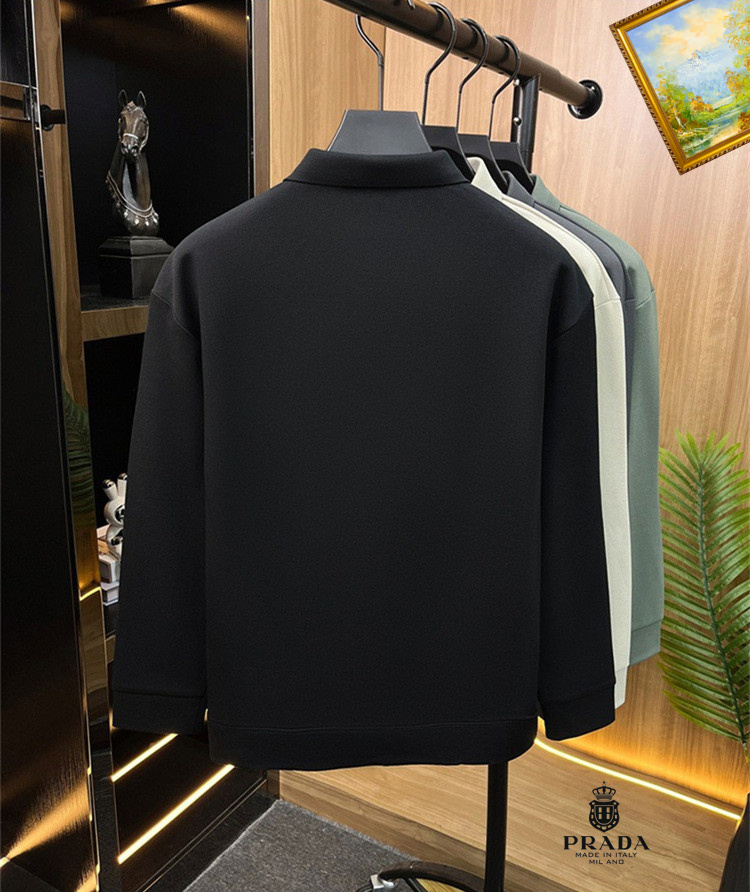 Cheap Proda Long-Sleeved Polo Shirts for Men in 232855, $40 USD- [IB232855] - Replica Proda Long-Sleeved Polo Shirts for Men