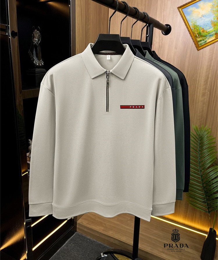 Cheap Proda Long-Sleeved Polo Shirts for Men in 232861, $40 USD- [IB232861] - Replica Proda Long-Sleeved Polo Shirts for Men