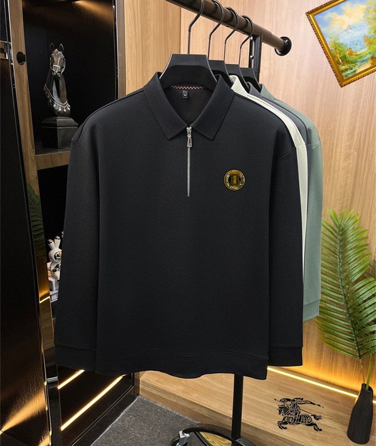 Cheap Burberry Long-Sleeved Polo Shirts for Men in 232869, $40 USD- [IB232869] - Replica Burberry Long-Sleeved Polo Shirts for Men