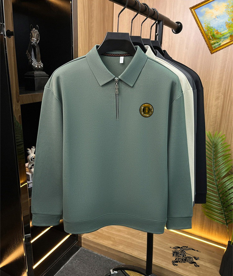 Cheap Burberry Long-Sleeved Polo Shirts for Men in 232872, $40 USD- [IB232872] - Replica Burberry Long-Sleeved Polo Shirts for Men