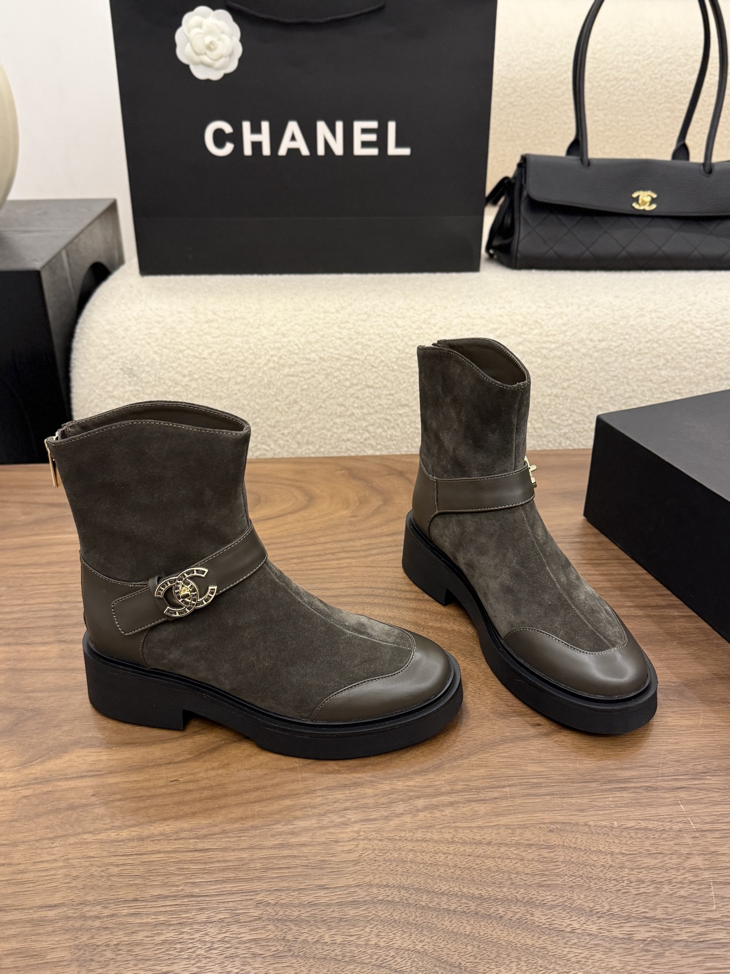 Cheap Chanel Boots For Women in 233110, $115 USD- [IB233110] - Replica Chanel Boots For Women