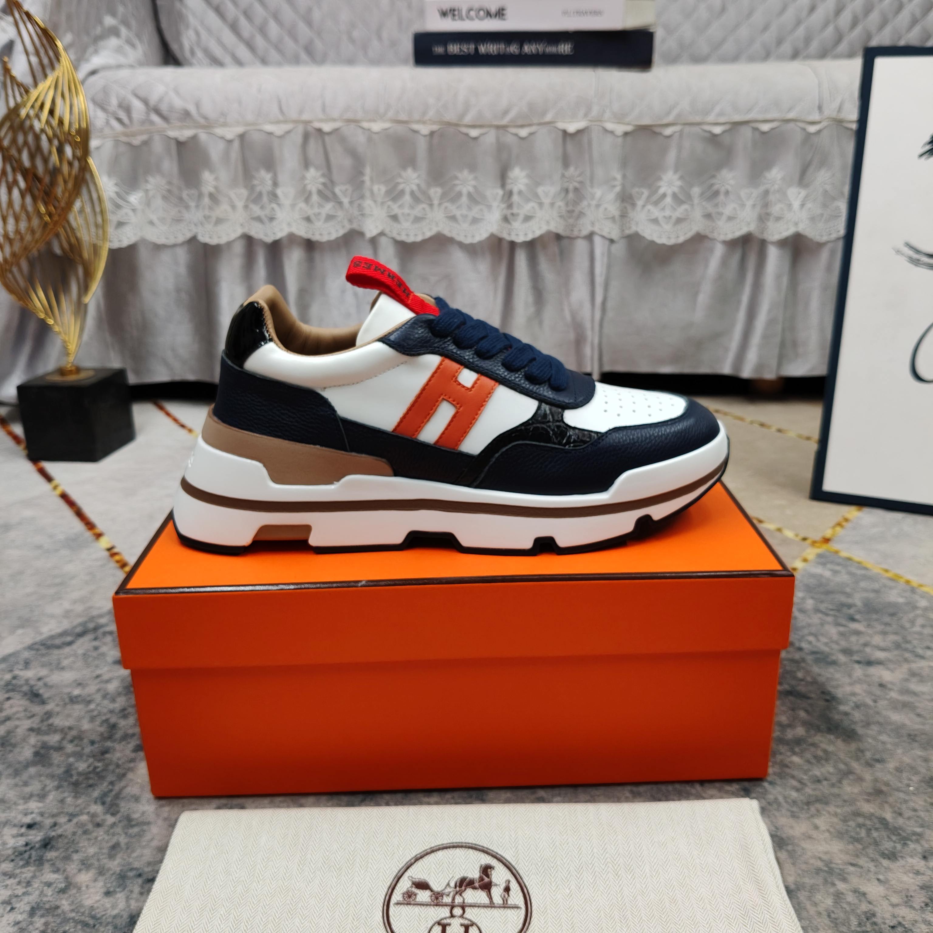 Cheap Hermes Sneakers For Men in 233550, $110 USD- [IB233550] - Replica Hermes Sneakers For Men