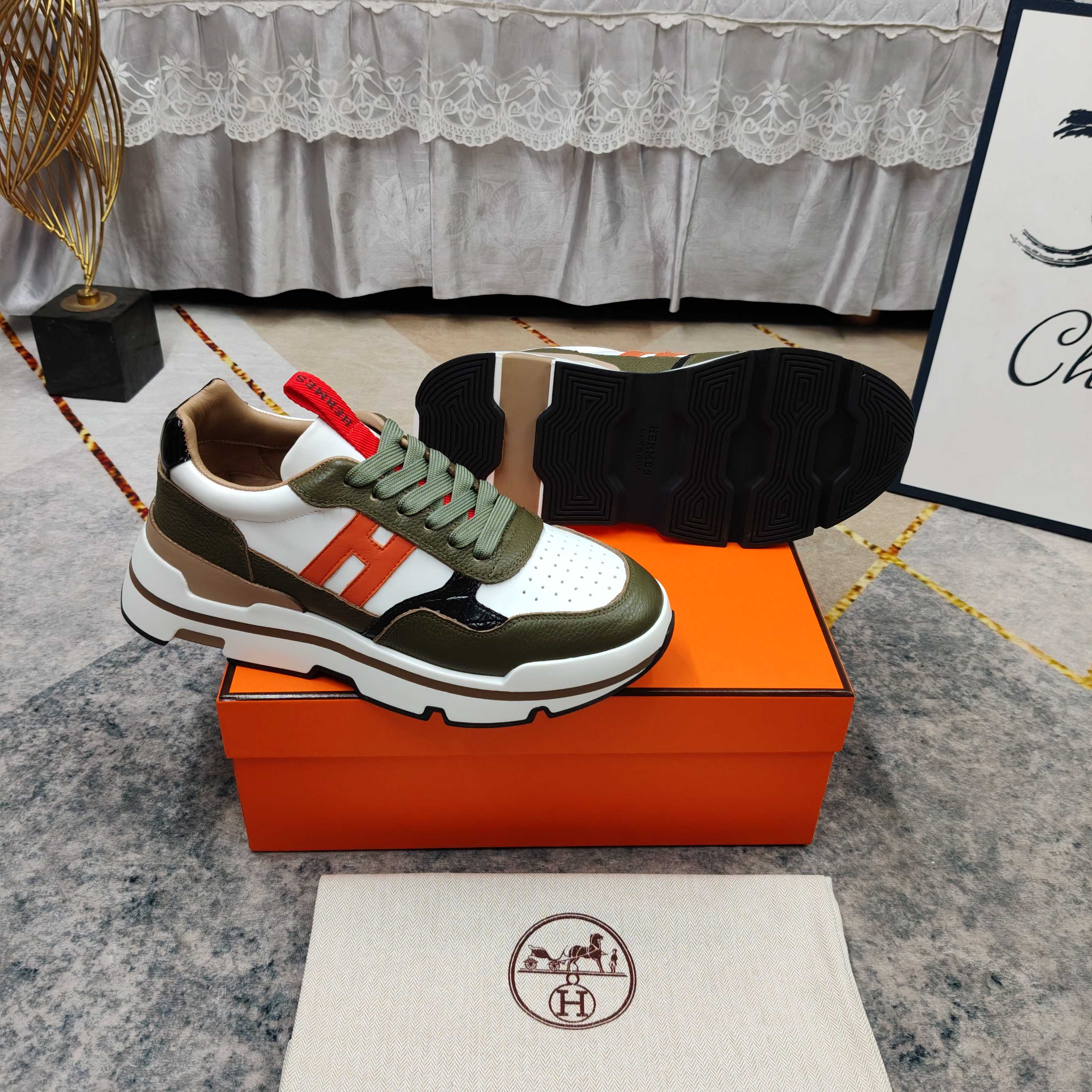 Cheap Hermes Sneakers For Men in 233552, $110 USD- [IB233552] - Replica Hermes Sneakers For Men