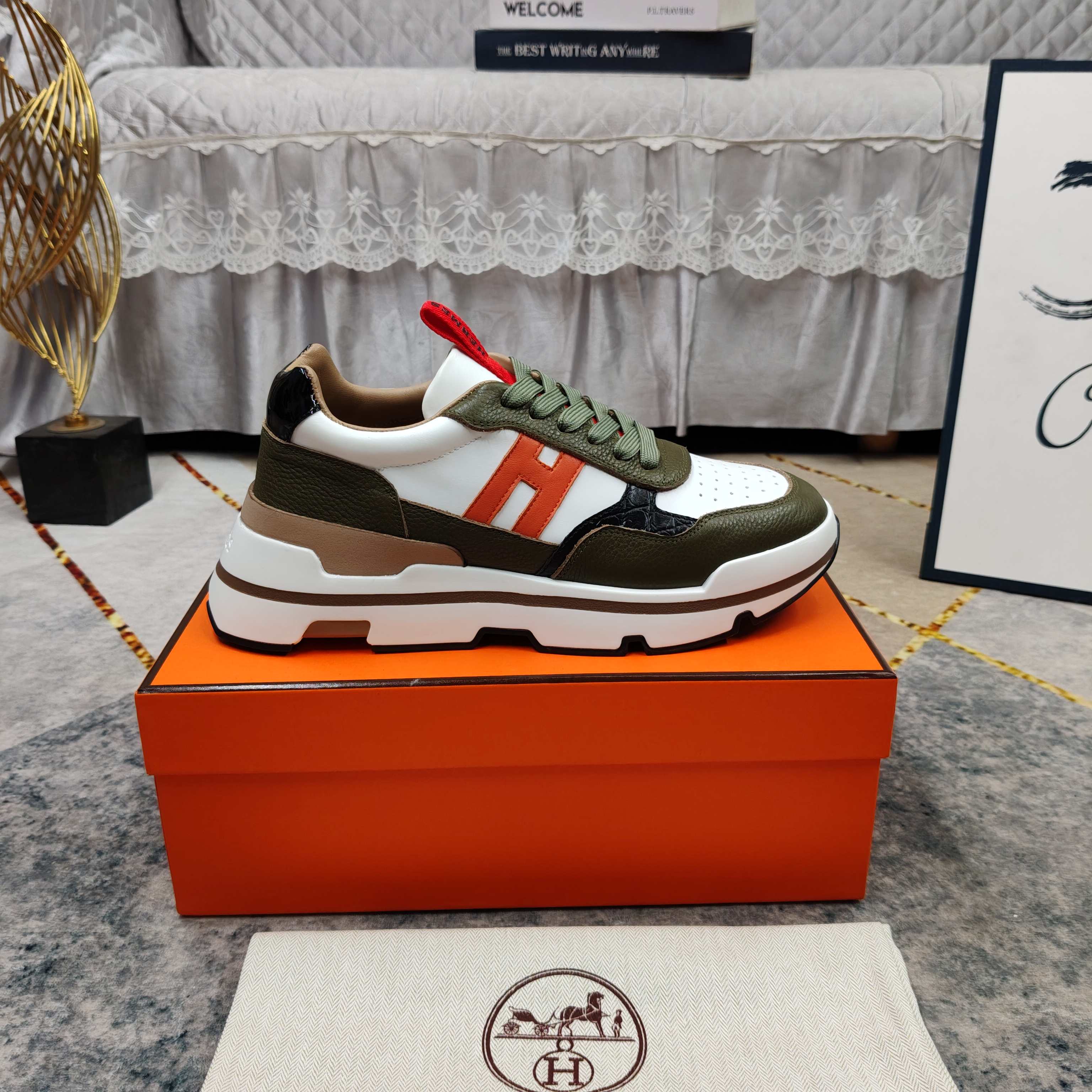 Cheap Hermes Sneakers For Men in 233552, $110 USD- [IB233552] - Replica Hermes Sneakers For Men