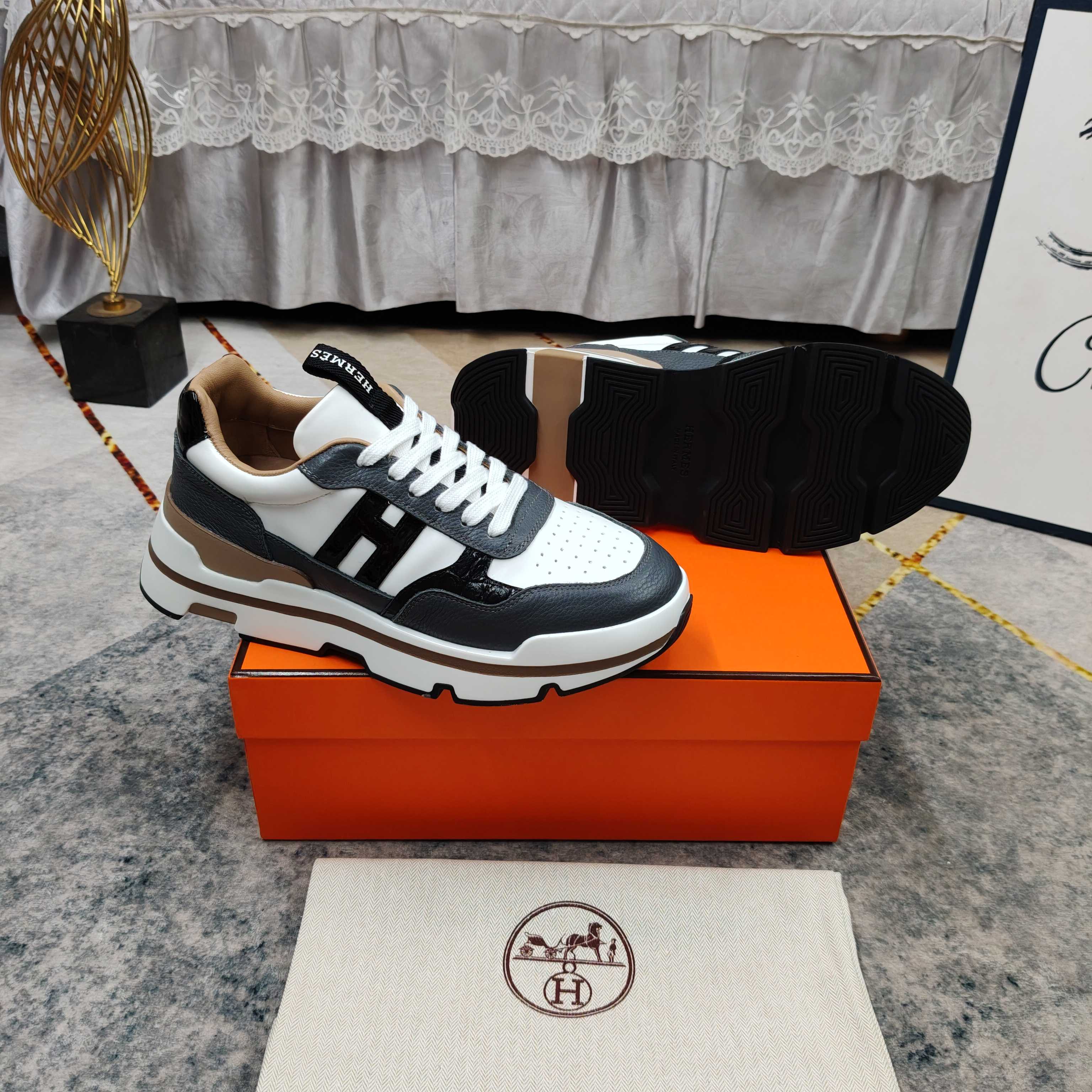 Cheap Hermes Sneakers For Men in 233554, $110 USD- [IB233554] - Replica Hermes Sneakers For Men