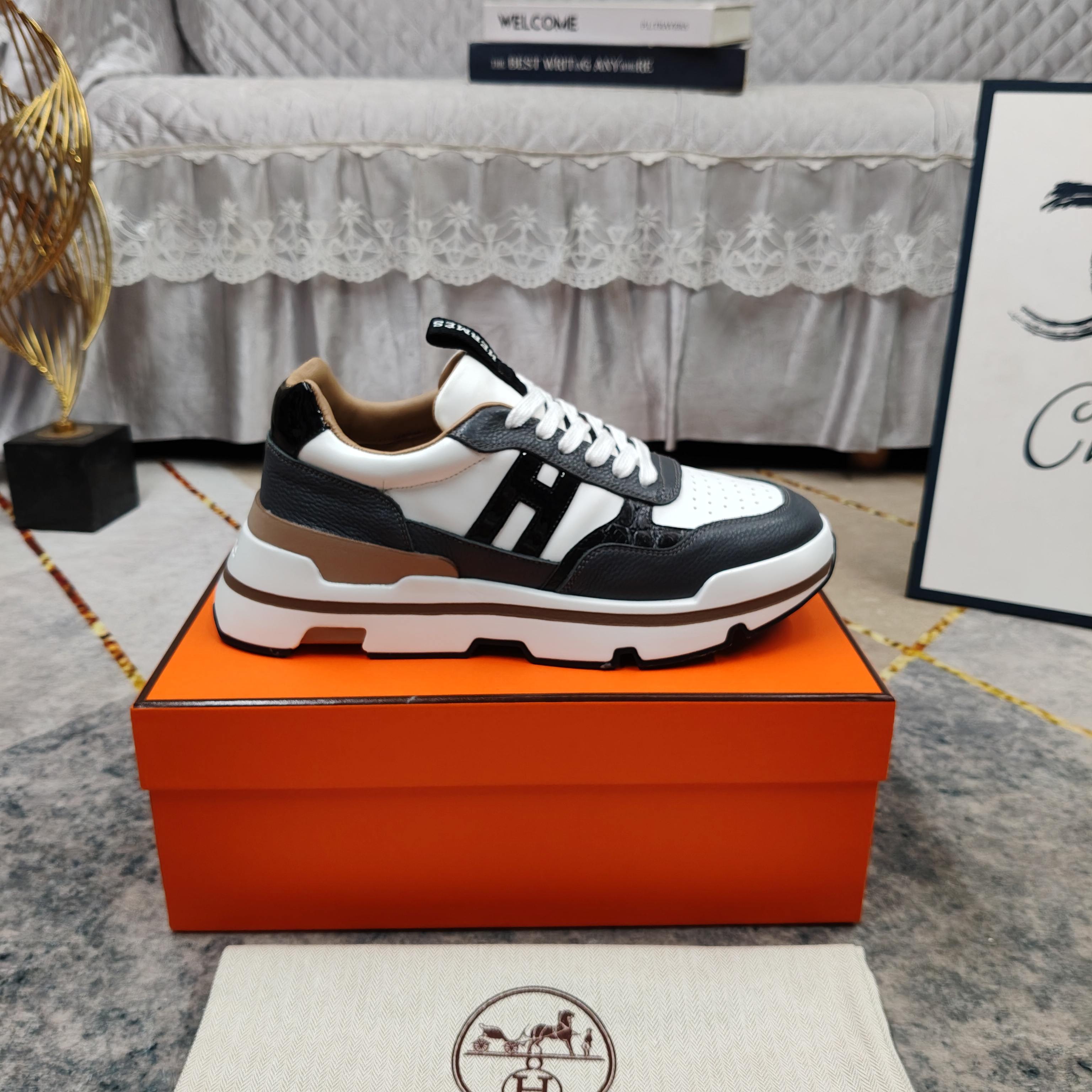 Cheap Hermes Sneakers For Men in 233554, $110 USD- [IB233554] - Replica Hermes Sneakers For Men
