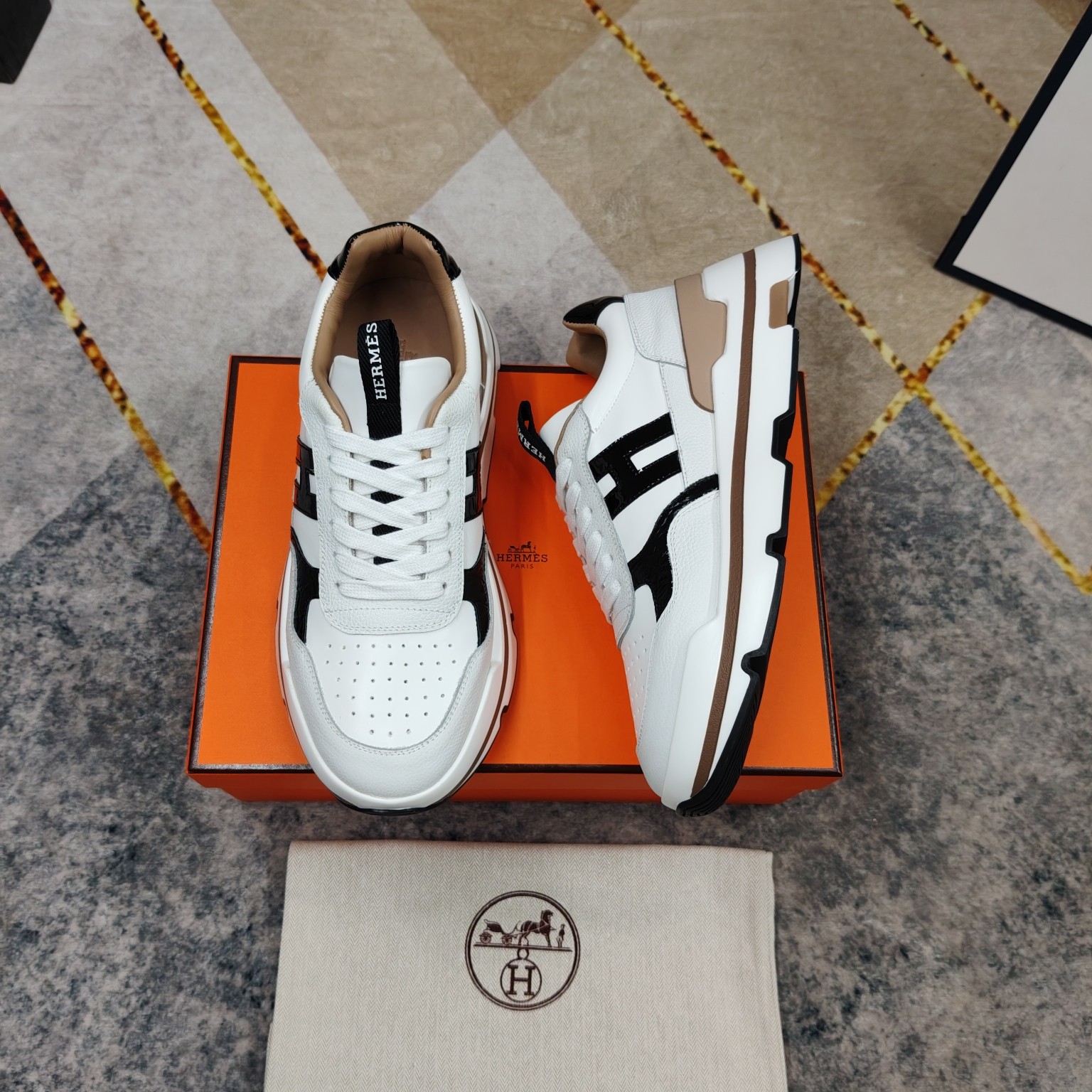 Cheap Hermes Sneakers For Men in 233555, $110 USD- [IB233555] - Replica Hermes Sneakers For Men
