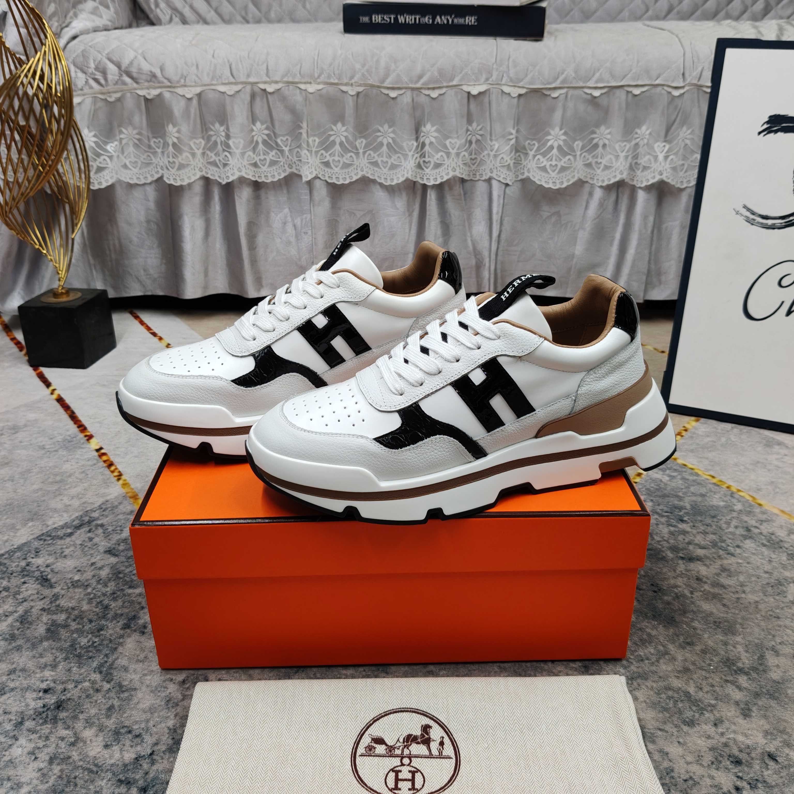 Cheap Hermes Sneakers For Men in 233555, $110 USD- [IB233555] - Replica Hermes Sneakers For Men