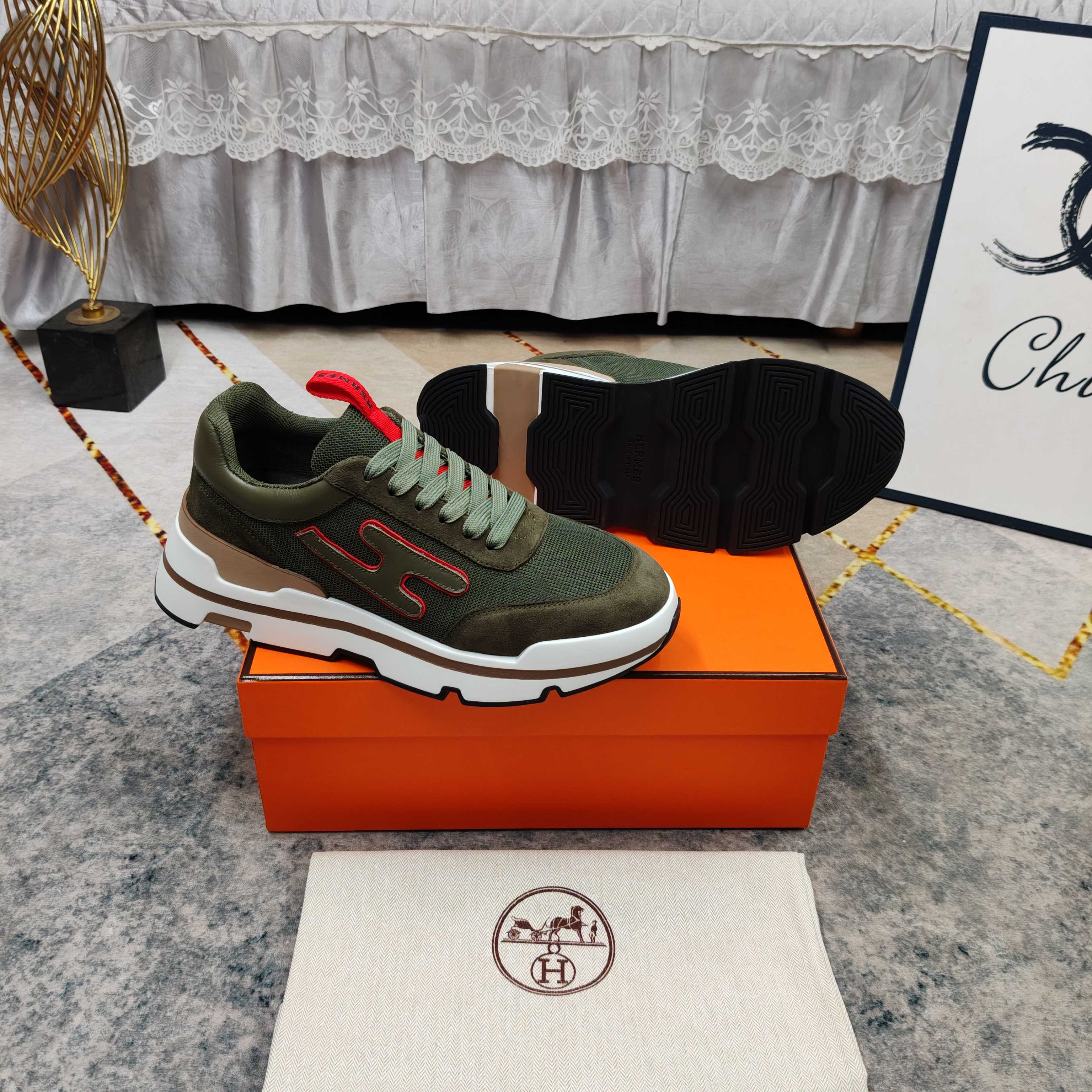 Cheap Hermes Sneakers For Men in 233556, $110 USD- [IB233556] - Replica Hermes Sneakers For Men