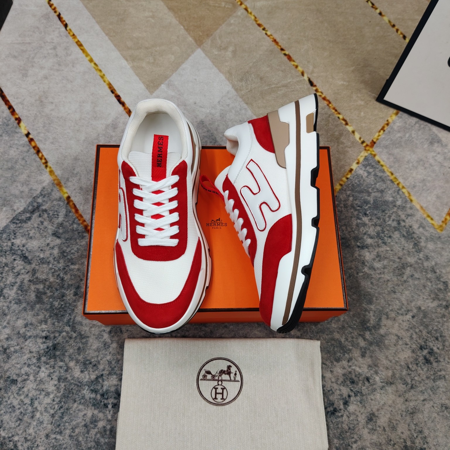 Cheap Hermes Sneakers For Men in 233560, $110 USD- [IB233560] - Replica Hermes Sneakers For Men