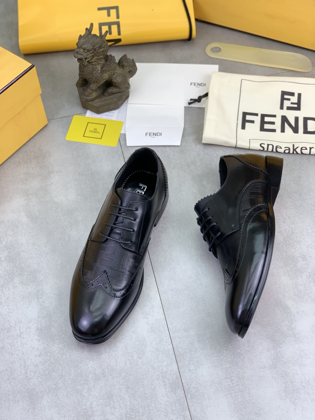 Cheap Fendi Leather shoes For Men in 234315, $105 USD- [IB234315] - Replica Fendi Leather shoes For Men