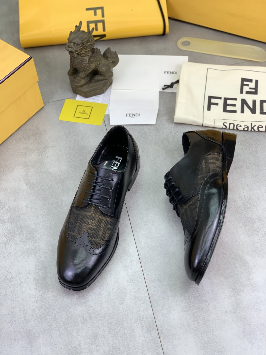 Cheap Fendi Leather shoes For Men in 234316, $105 USD- [IB234316] - Replica Fendi Leather shoes For Men