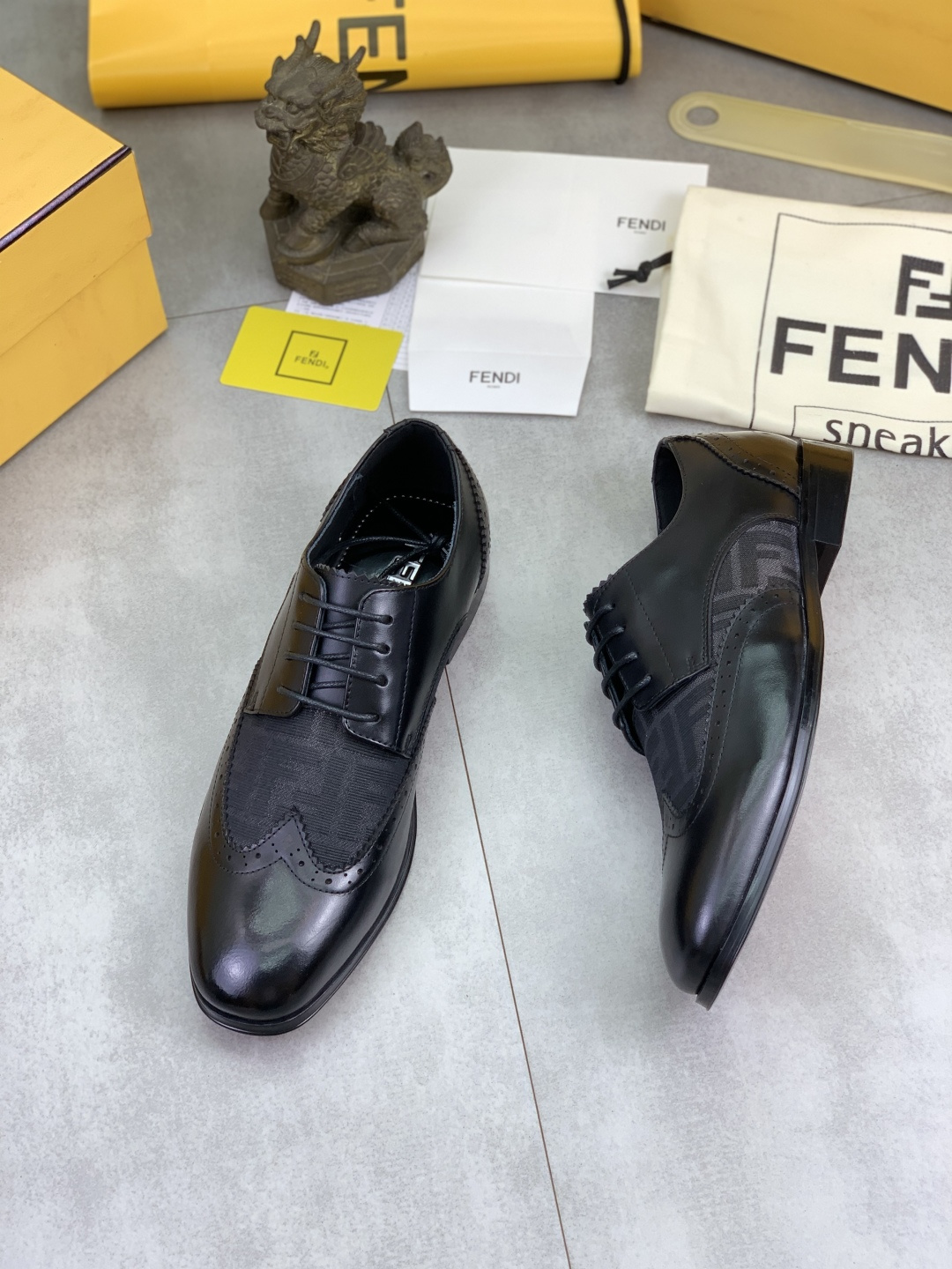 Cheap Fendi Leather shoes For Men in 234317, $105 USD- [IB234317] - Replica Fendi Leather shoes For Men