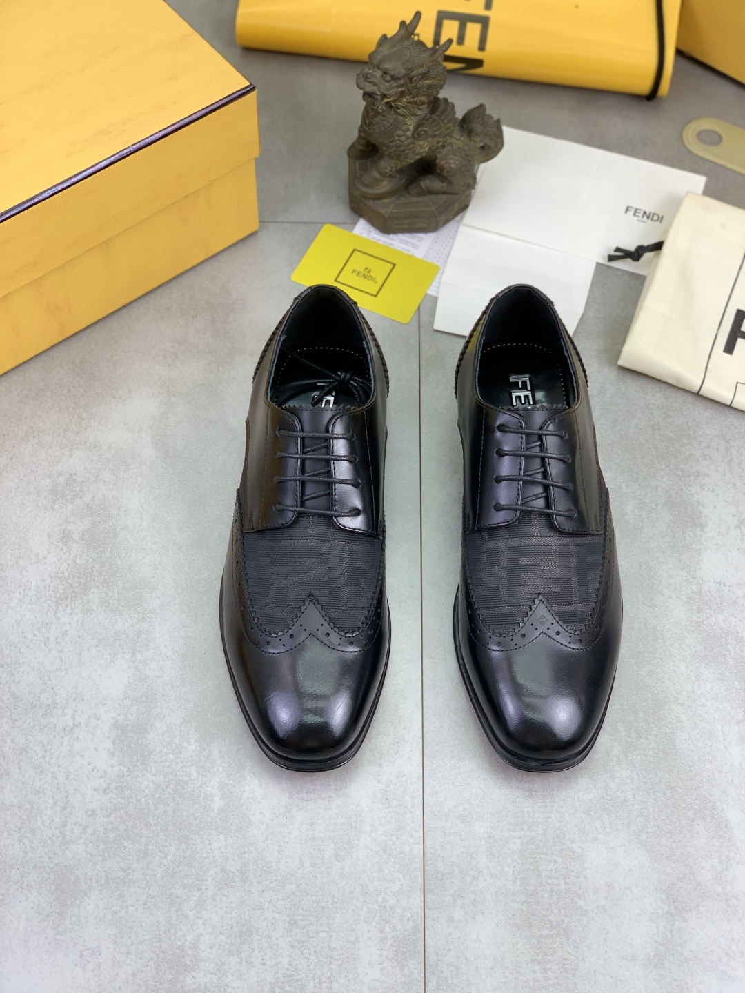 Cheap Fendi Leather shoes For Men in 234317, $105 USD- [IB234317] - Replica Fendi Leather shoes For Men