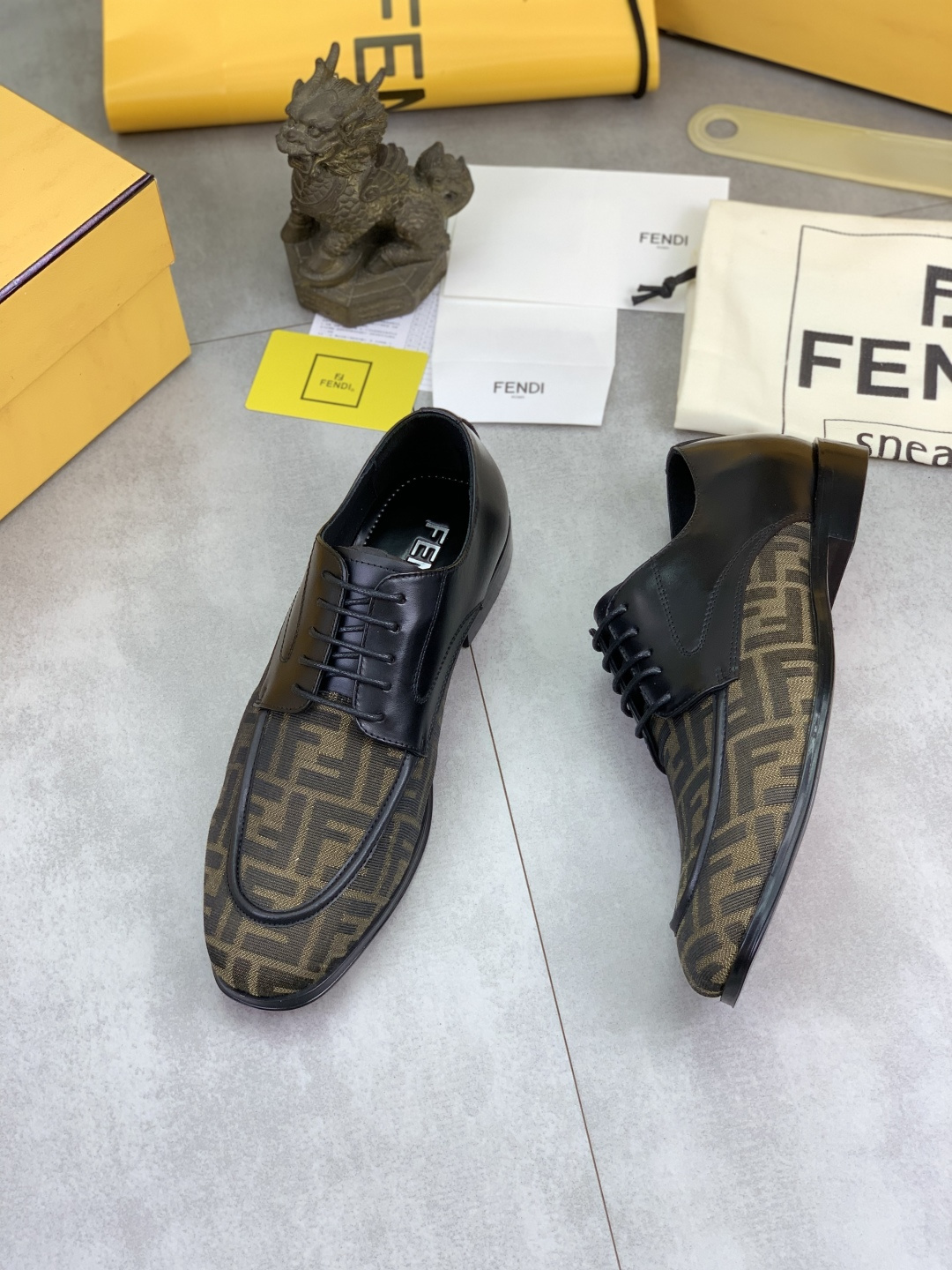 Cheap Fendi Leather shoes For Men in 234319, $105 USD- [IB234319] - Replica Fendi Leather shoes For Men