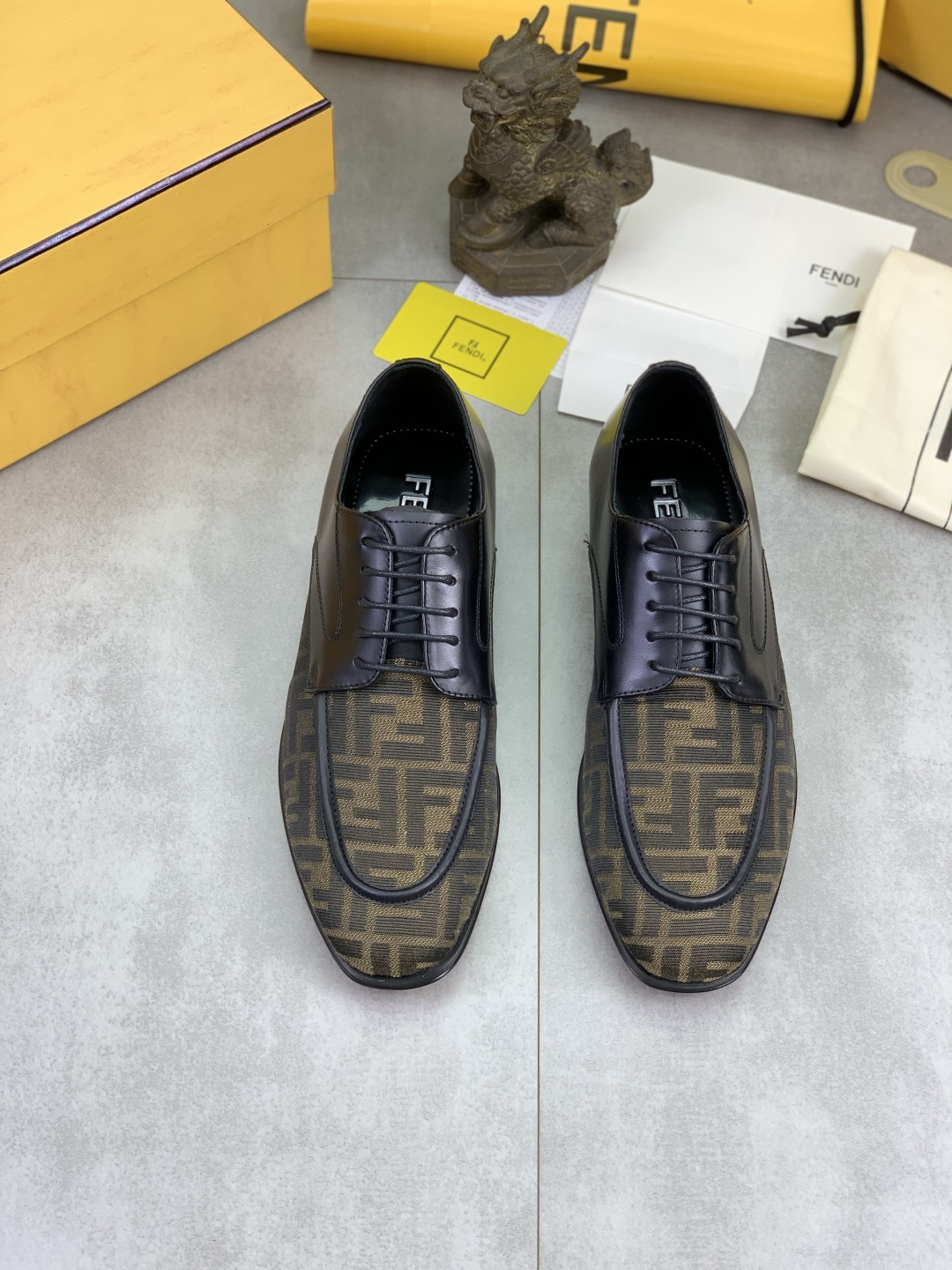 Cheap Fendi Leather shoes For Men in 234319, $105 USD- [IB234319] - Replica Fendi Leather shoes For Men