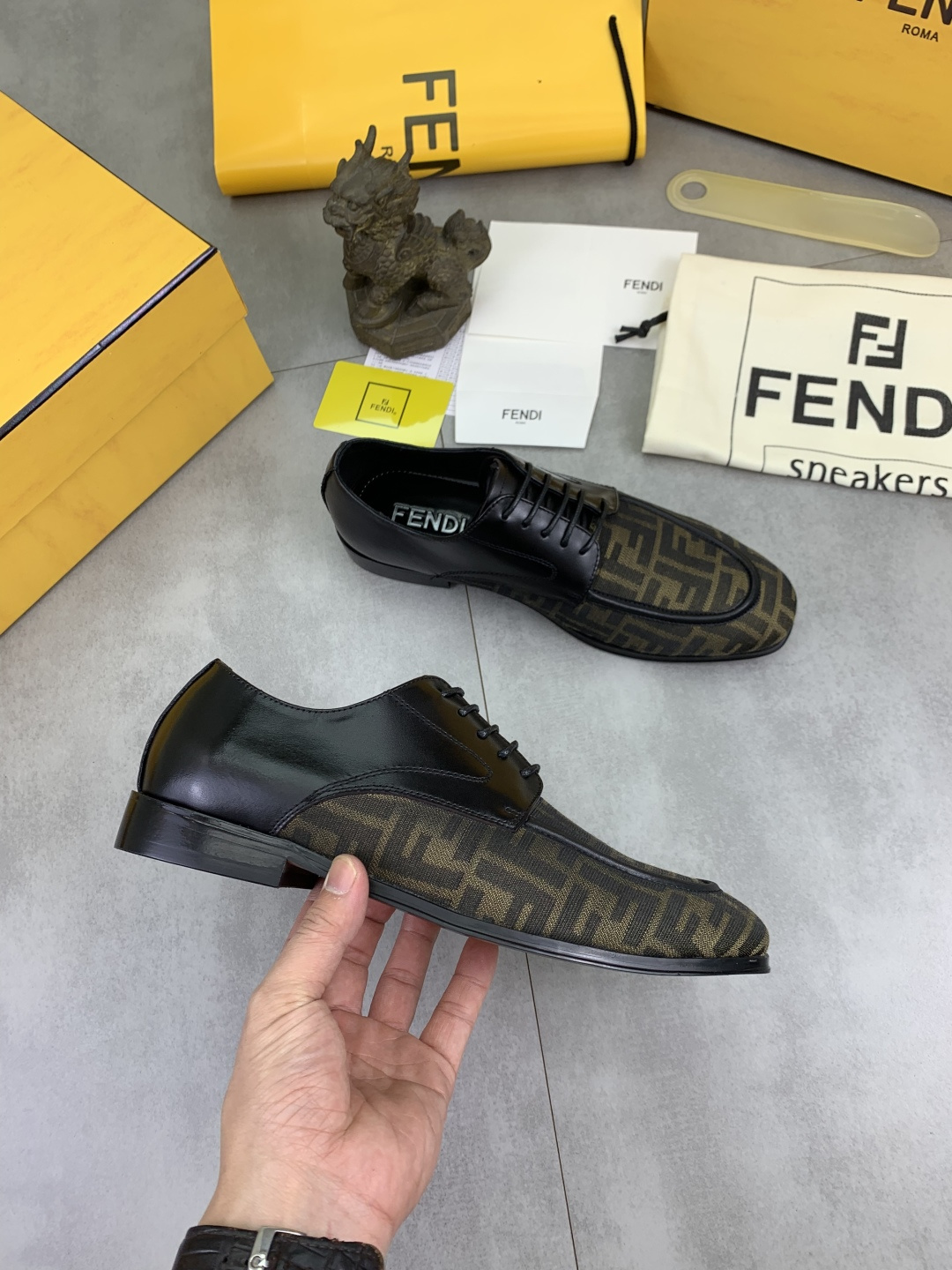 Cheap Fendi Leather shoes For Men in 234319, $105 USD- [IB234319] - Replica Fendi Leather shoes For Men