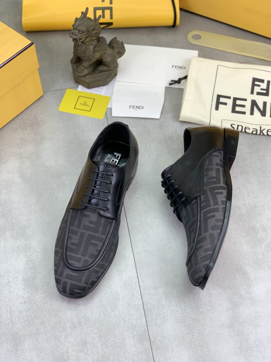 Cheap Fendi Leather shoes For Men in 234320, $105 USD- [IB234320] - Replica Fendi Leather shoes For Men