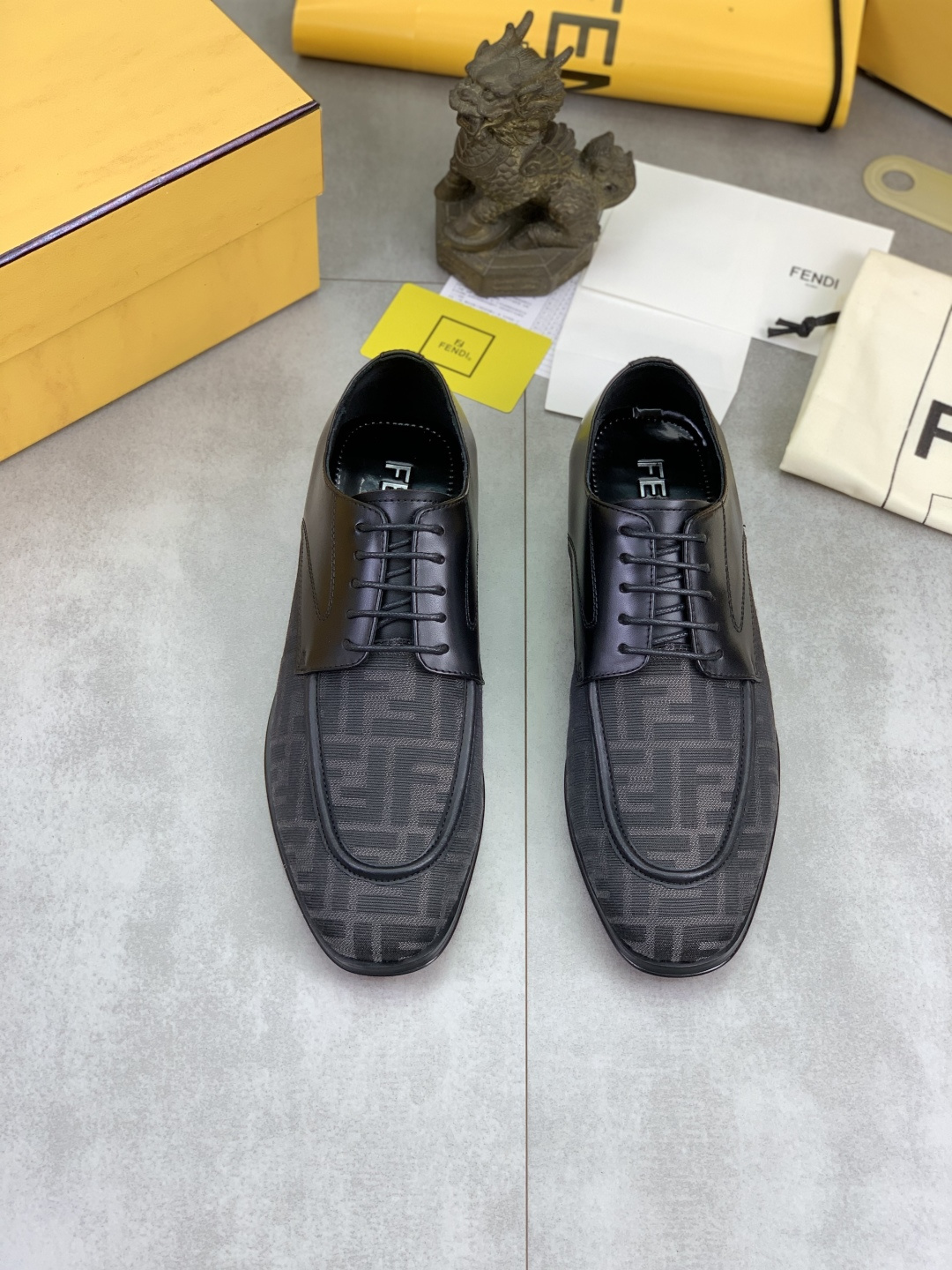 Cheap Fendi Leather shoes For Men in 234320, $105 USD- [IB234320] - Replica Fendi Leather shoes For Men