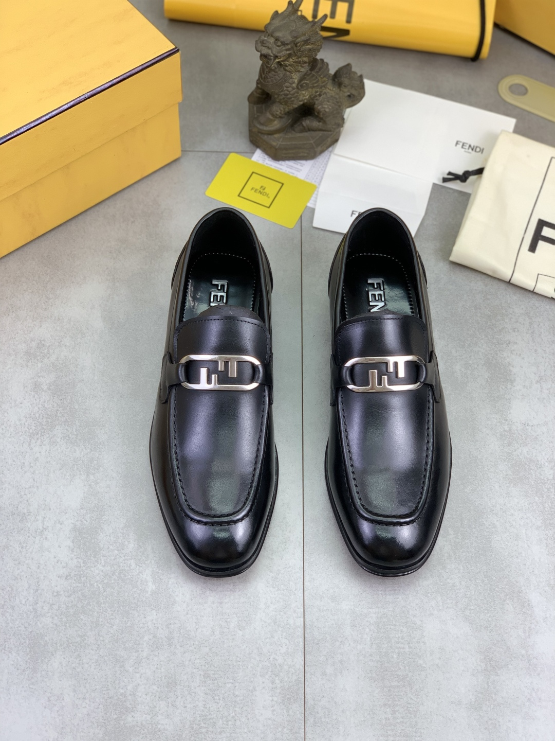 Cheap Fendi Leather shoes For Men in 234322, $105 USD- [IB234322] - Replica Fendi Leather shoes For Men