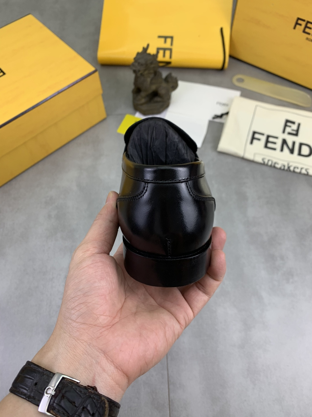 Cheap Fendi Leather shoes For Men in 234322, $105 USD- [IB234322] - Replica Fendi Leather shoes For Men