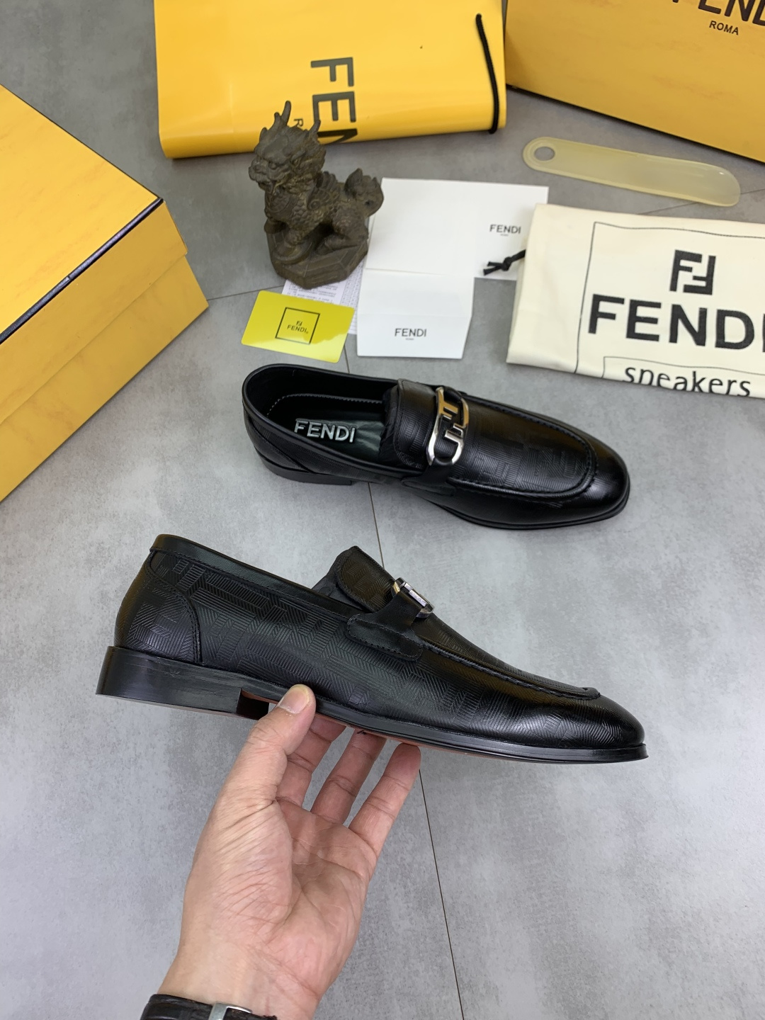 Cheap Fendi Leather shoes For Men in 234323, $105 USD- [IB234323] - Replica Fendi Leather shoes For Men